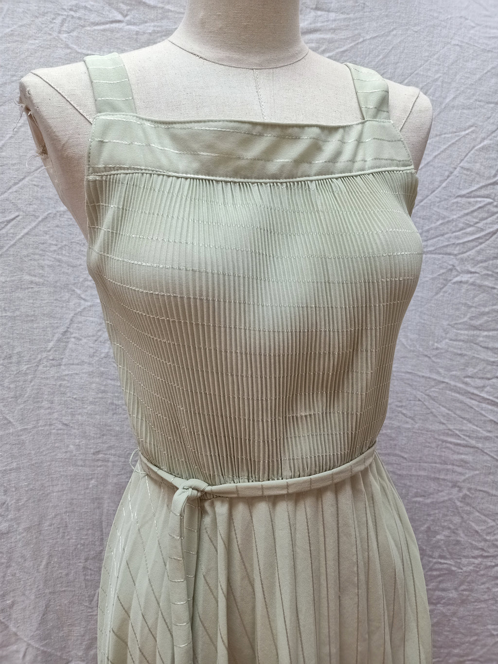 Vintage Sage Striped Dress