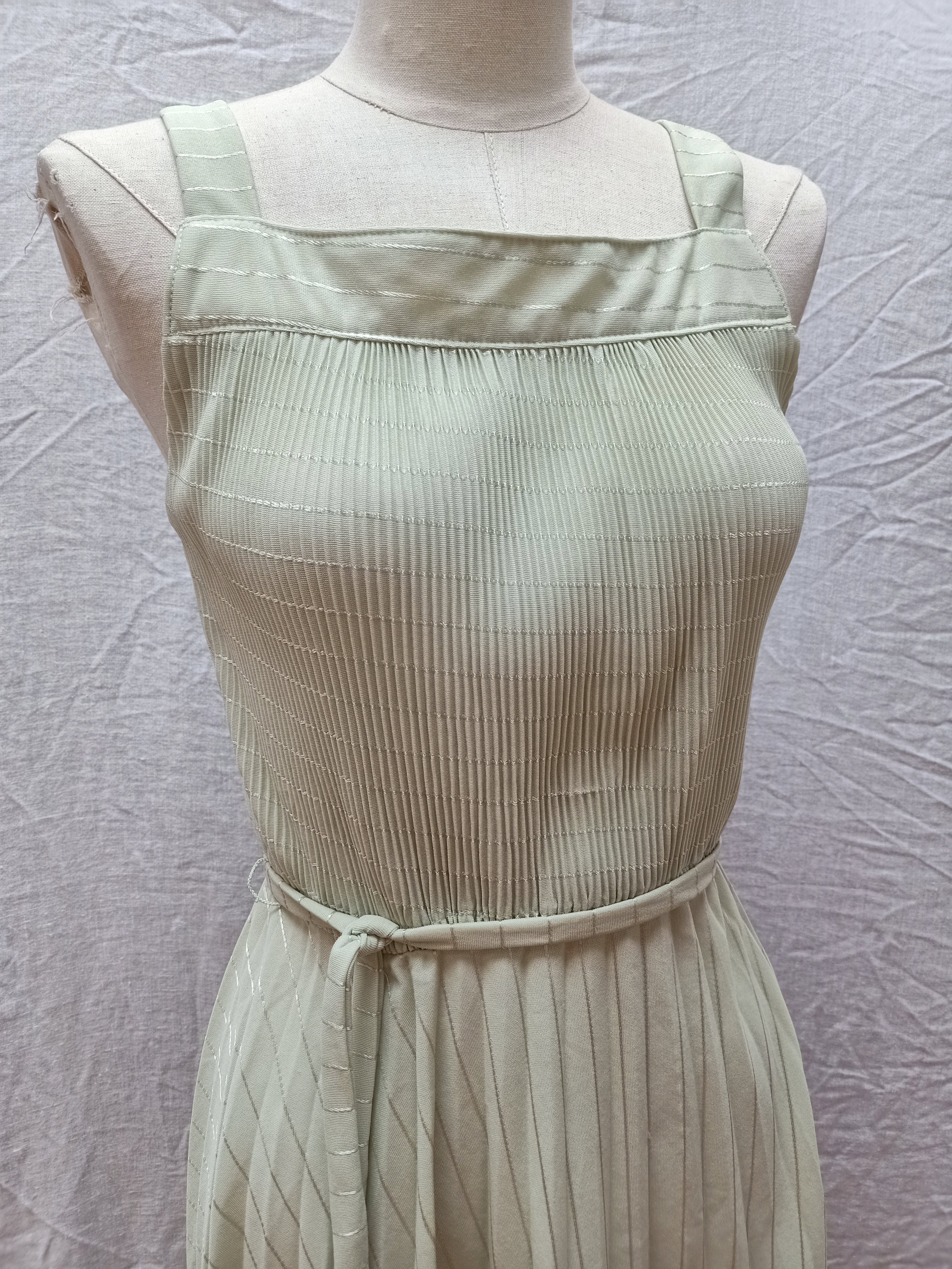 Vintage Sage Striped Dress