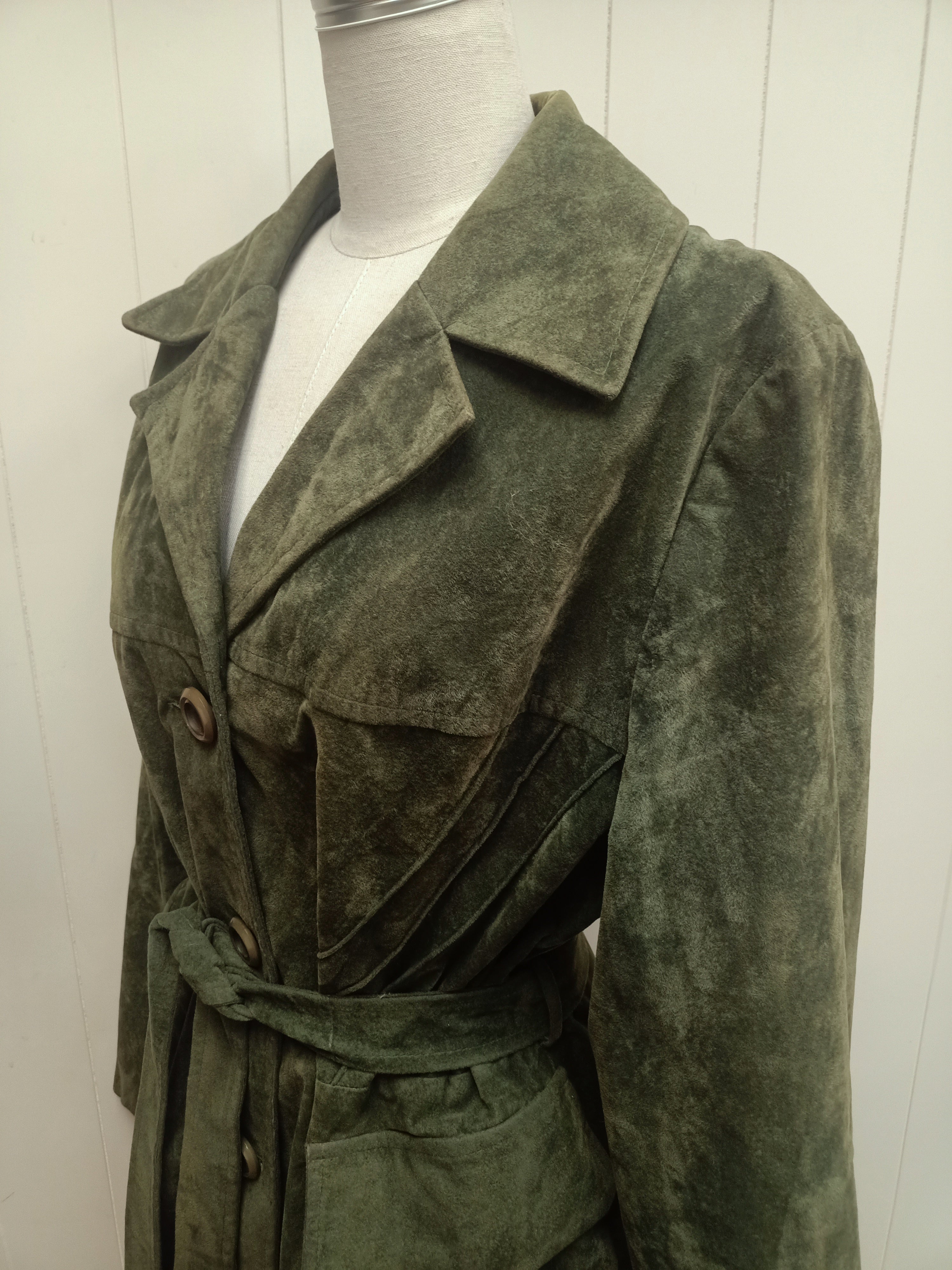 Vintage Hilton Faux Suede Green Jacket