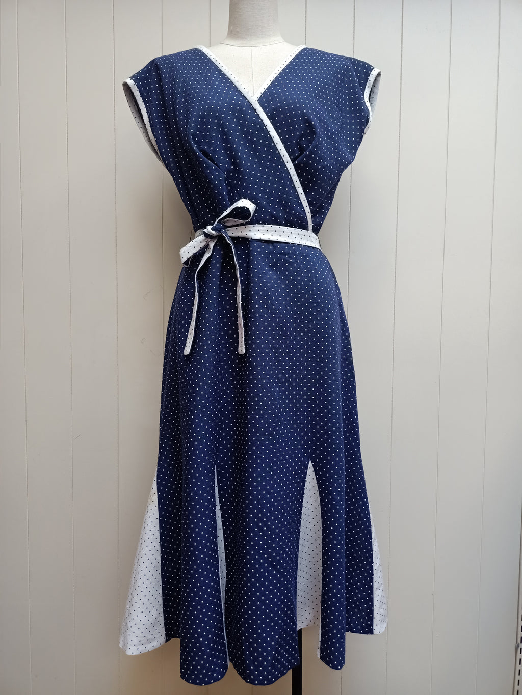 Vintage Polka Dot Godet Dress
