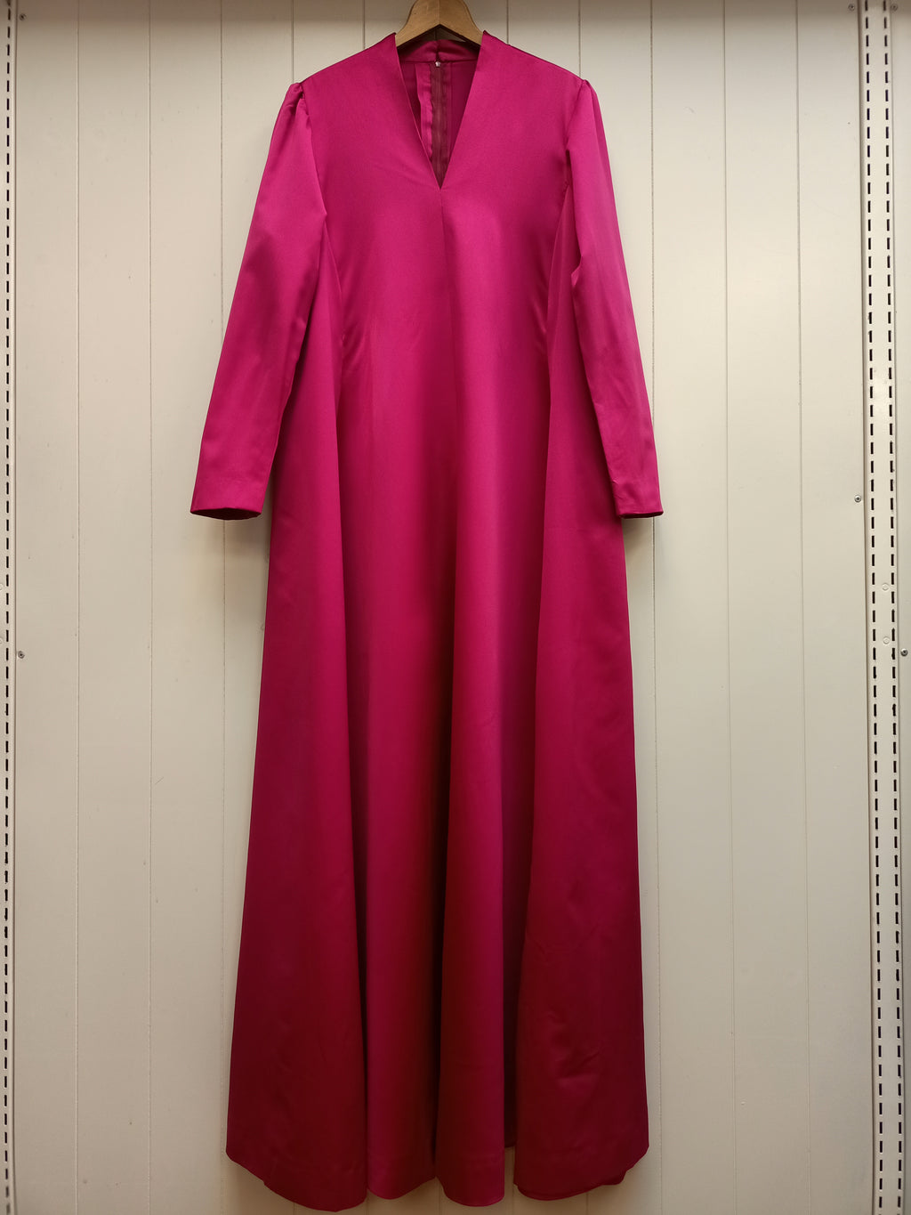 Vintage Magenta Satin Tent Maxi Dress