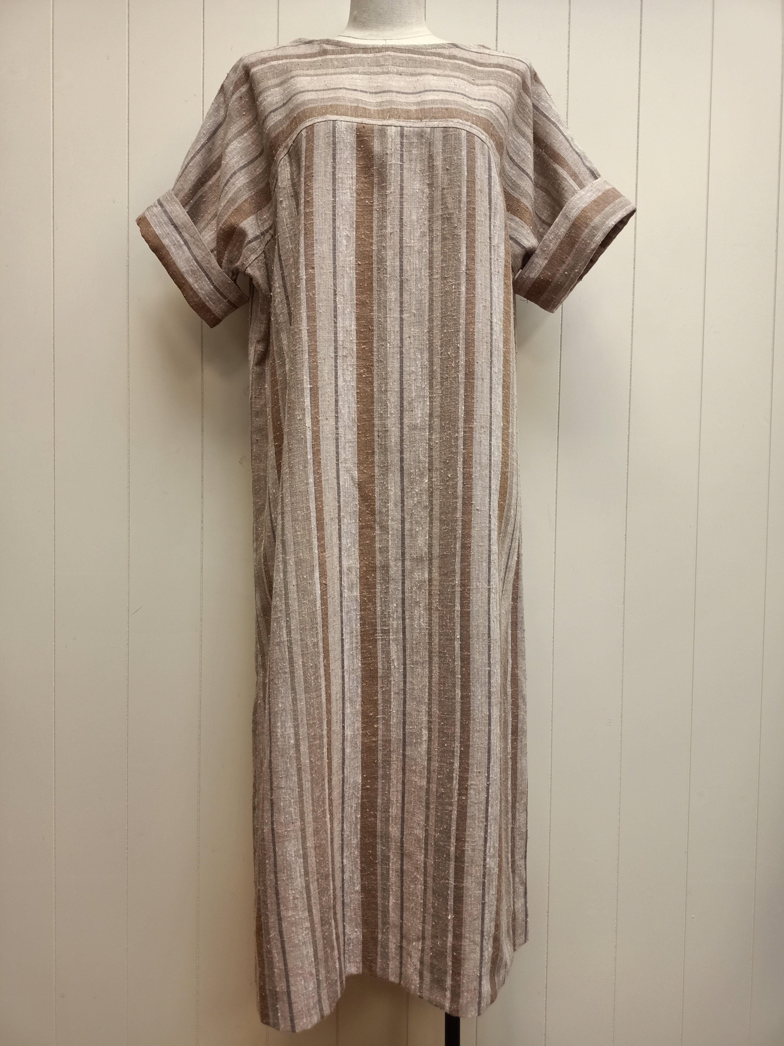 Vintage Slub Striped Dress