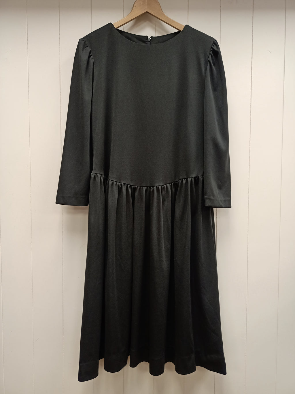 Vintage Drop Waist Black Dress