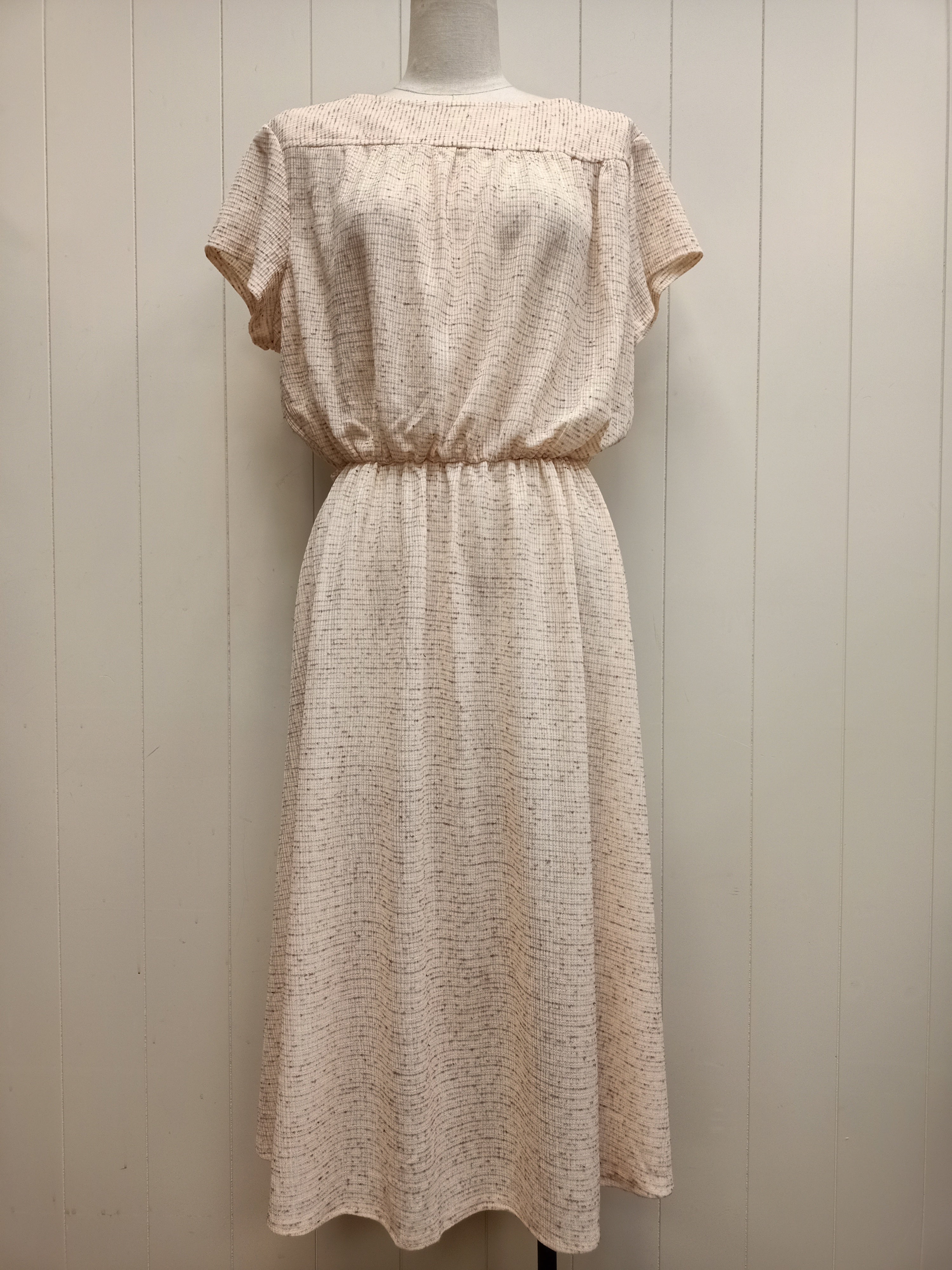 Vintage Striped Brown Fleck Dress