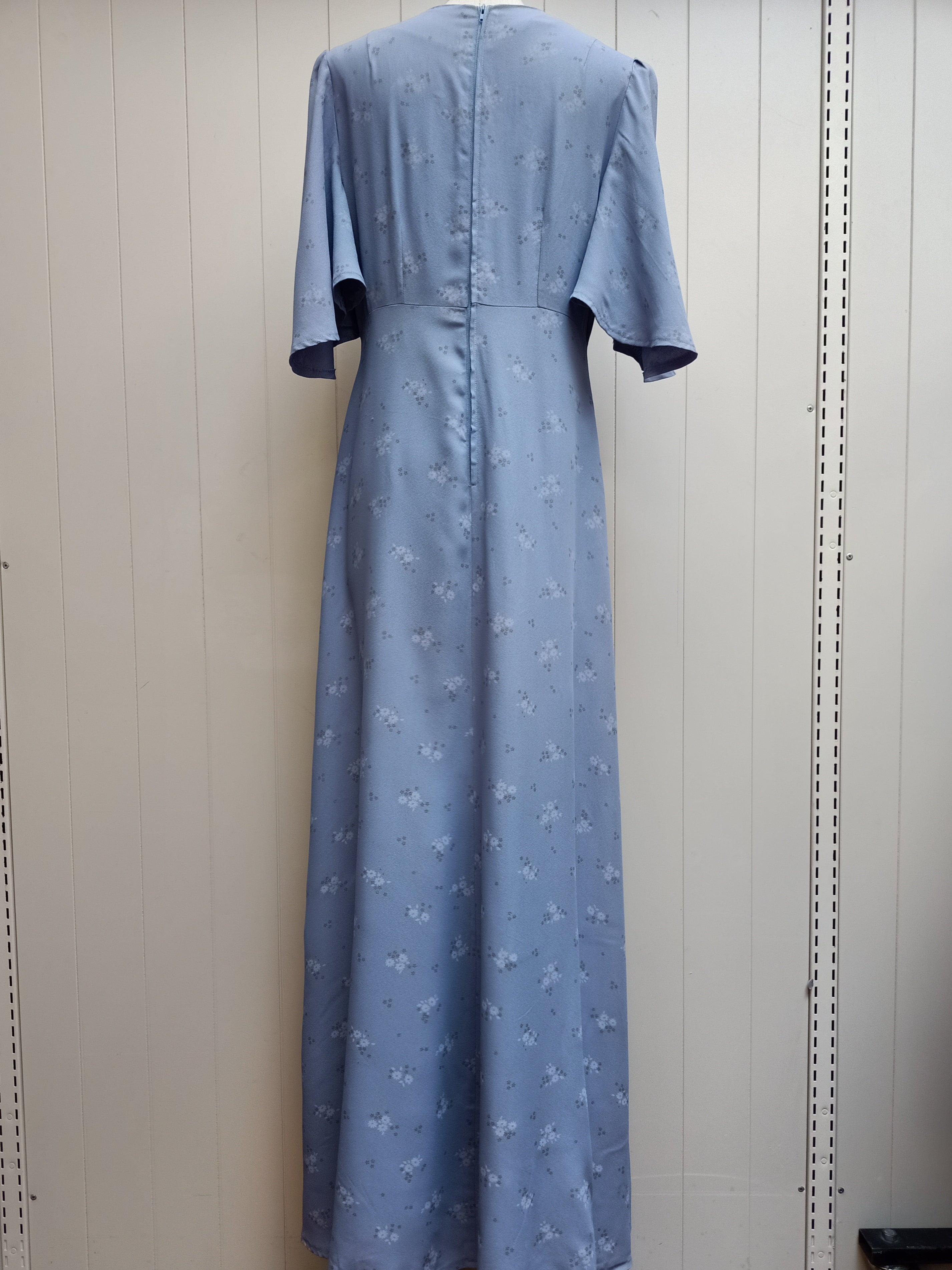 Vintage Pastel Blue Floral Dress