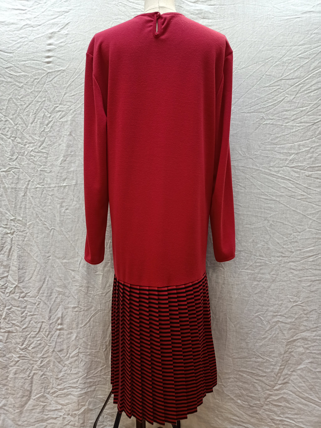 Vintage Burgundy Striped Dress