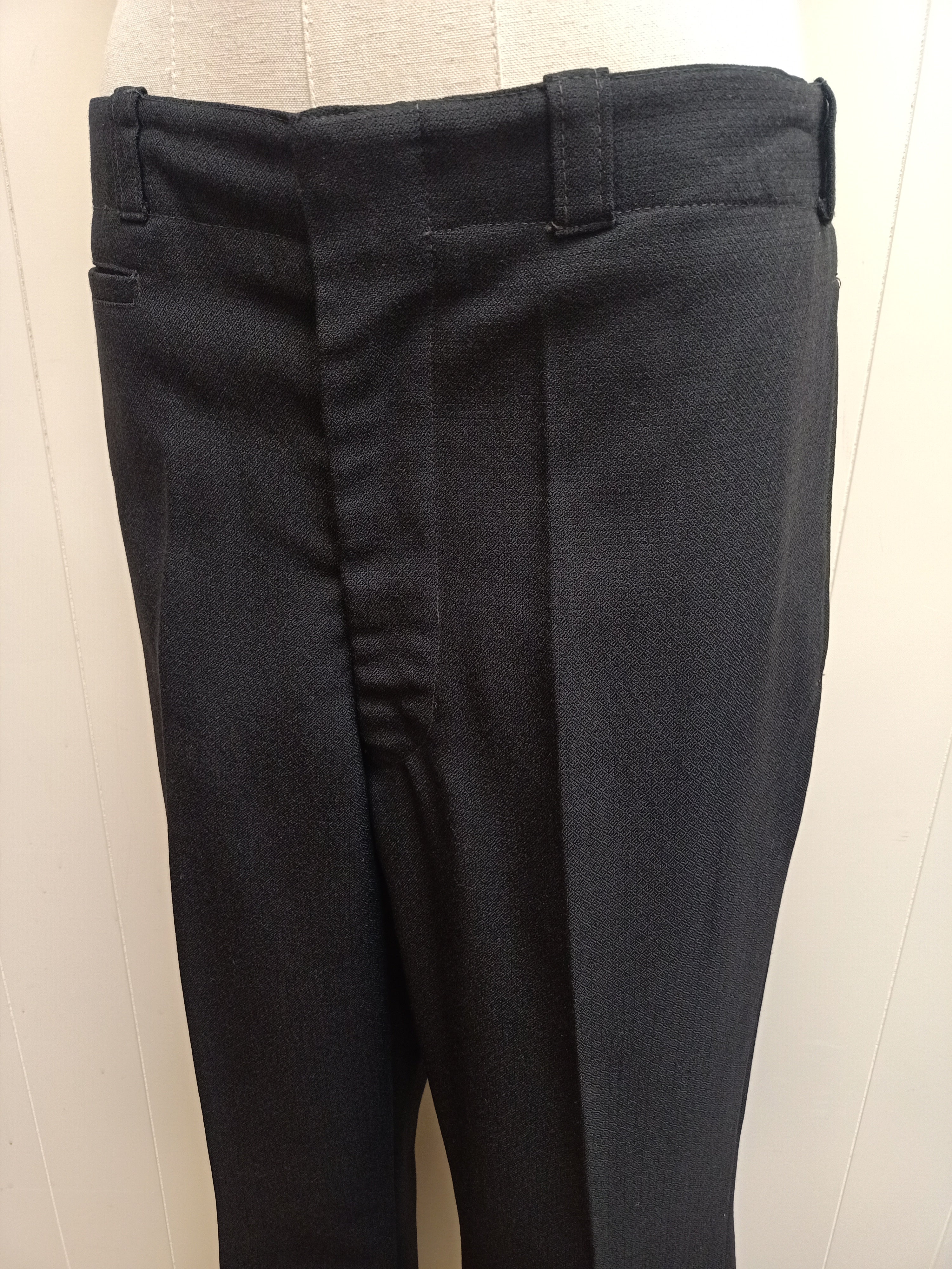 Vintage Mens High Waist Black Pants