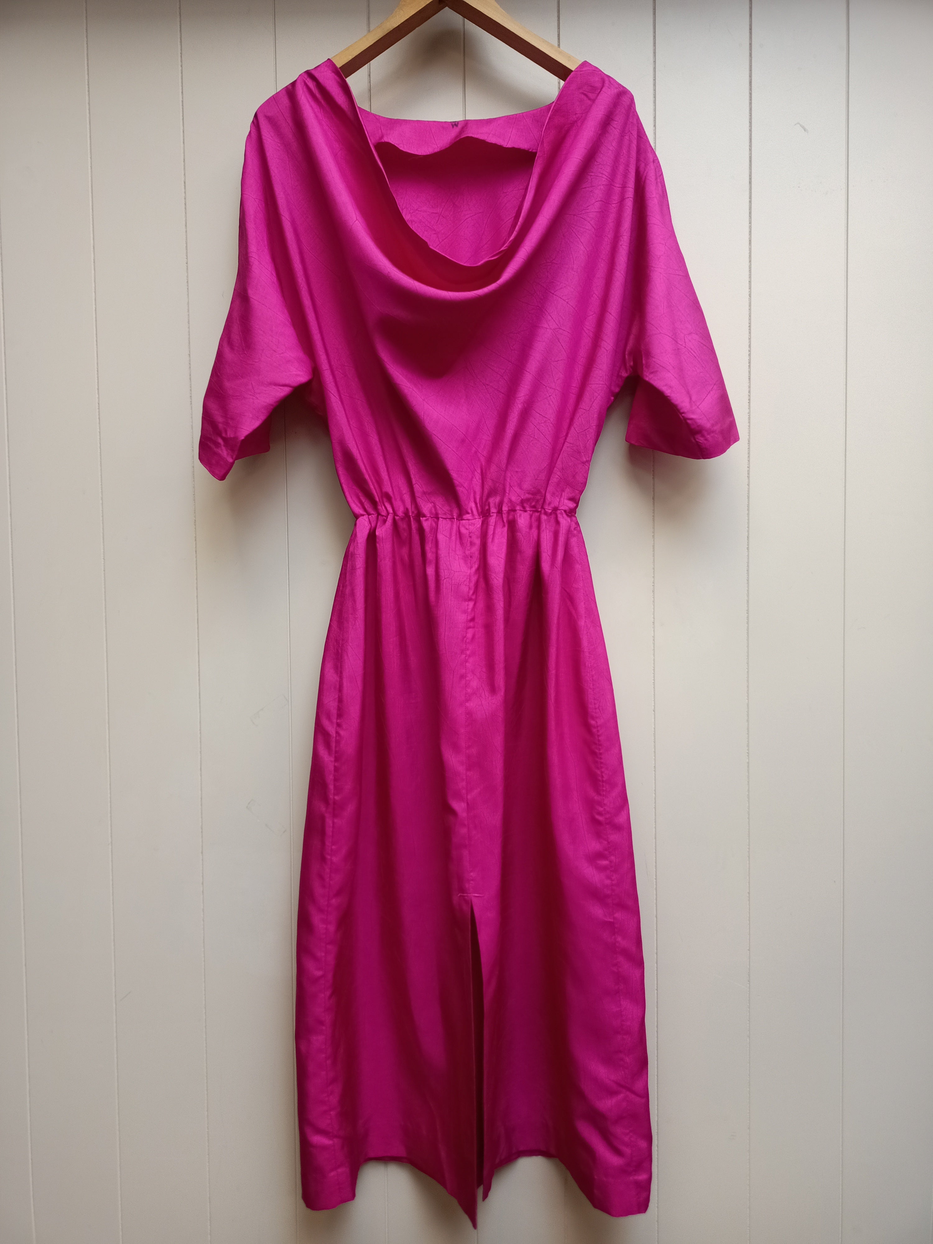Vintage Magenta Cowl Back Dress