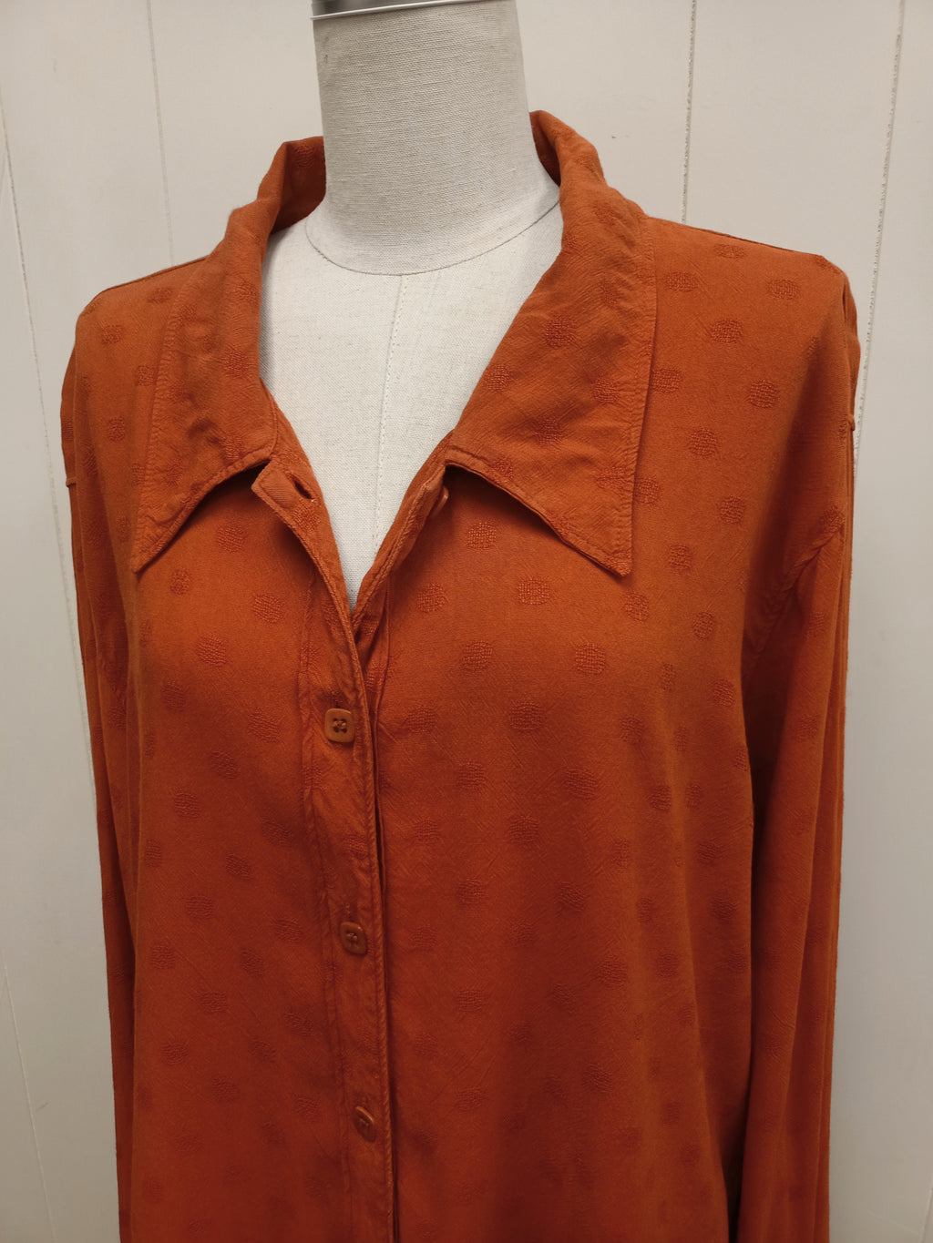 Vintage Orange Button Up Shirt