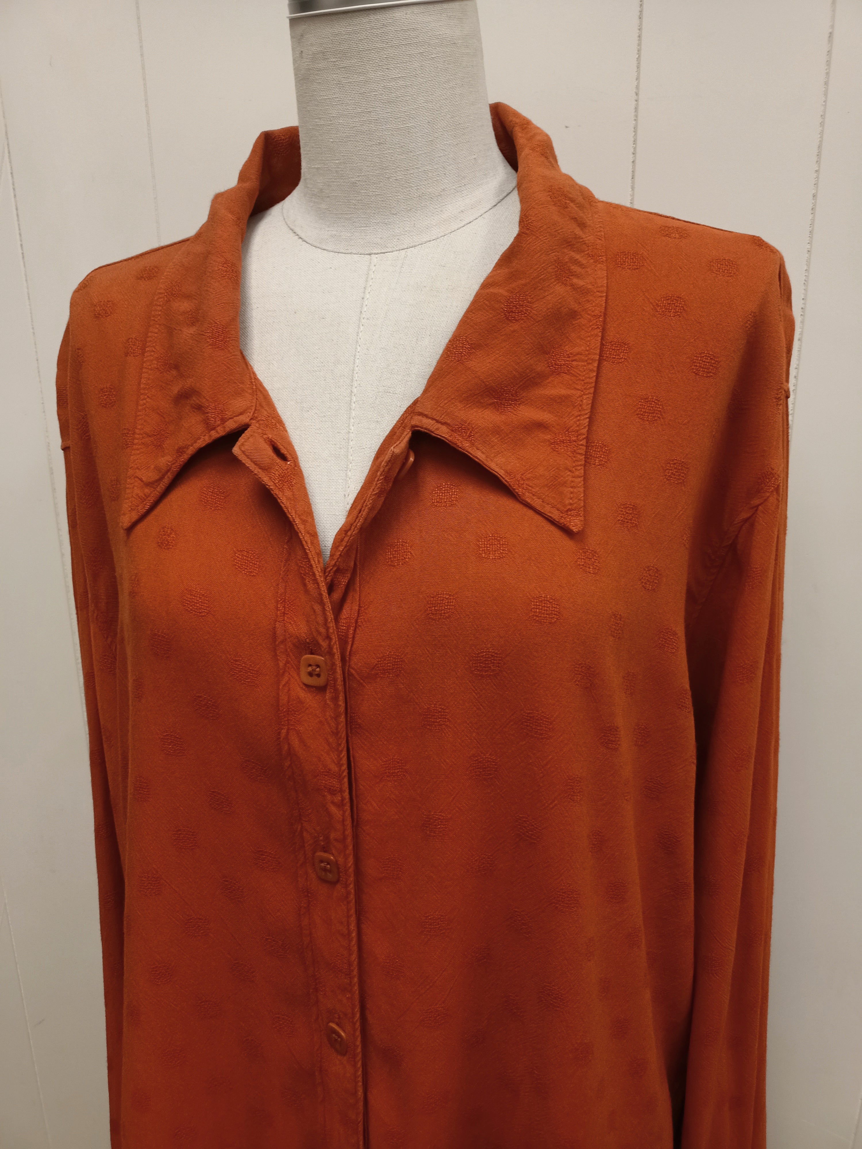 Vintage Orange Button Up Shirt