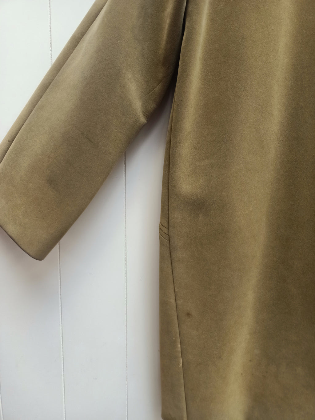 Vintage Wayfarer Green Faux Suede Coat