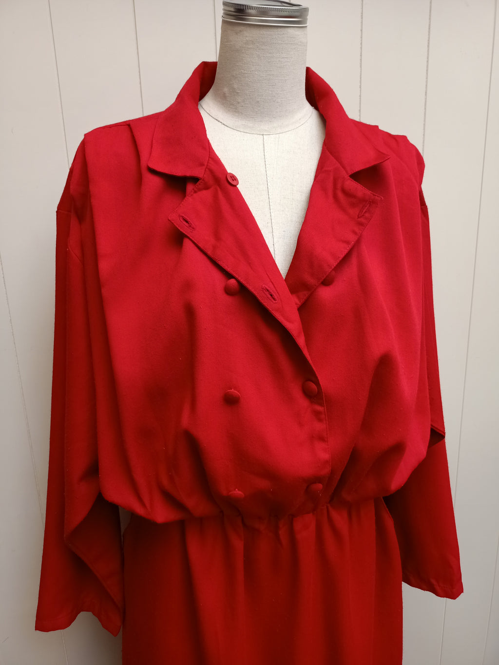 Vintage Double Breasted Red Dress