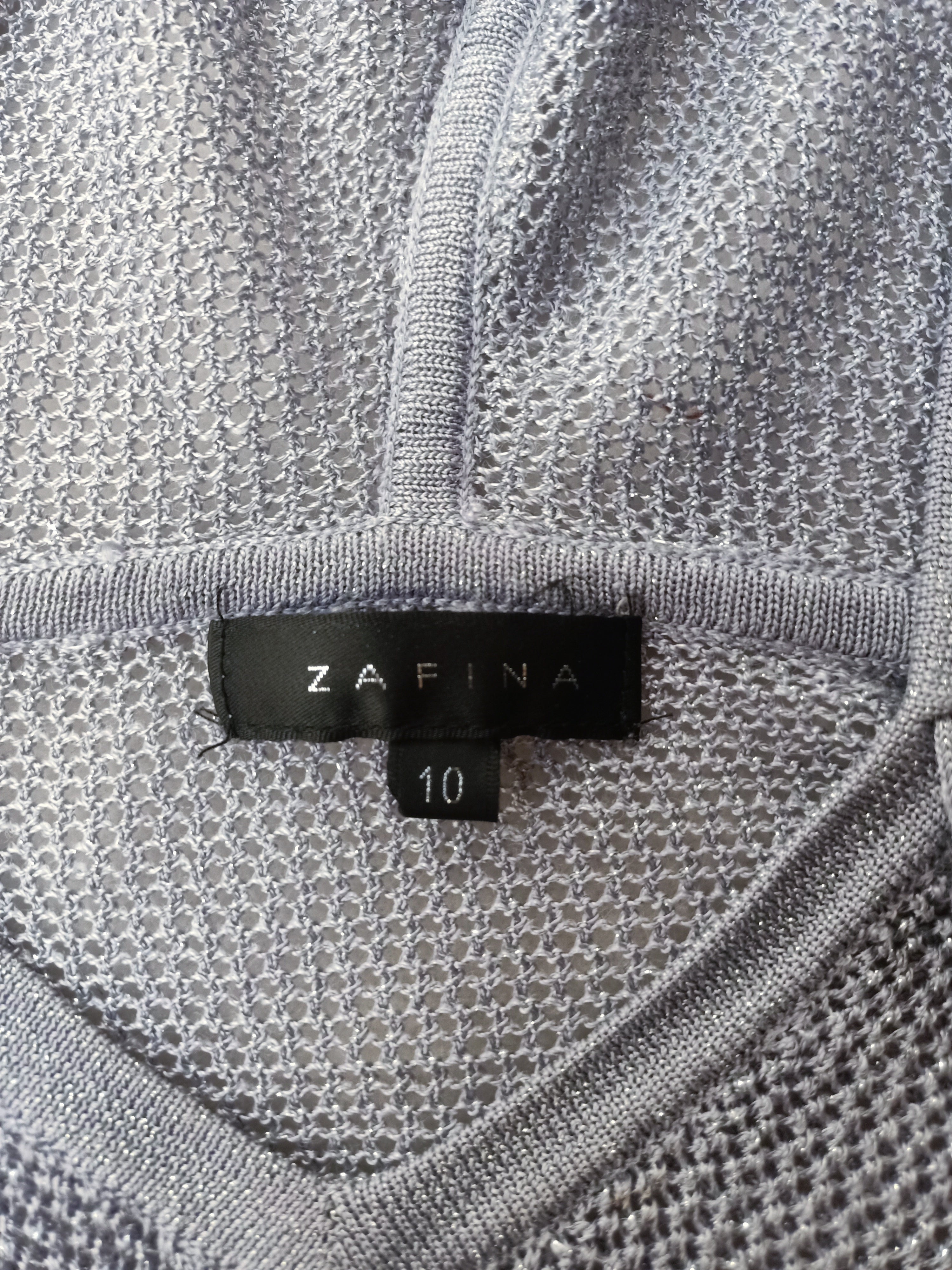 Zafina Silver Knit Hoodie