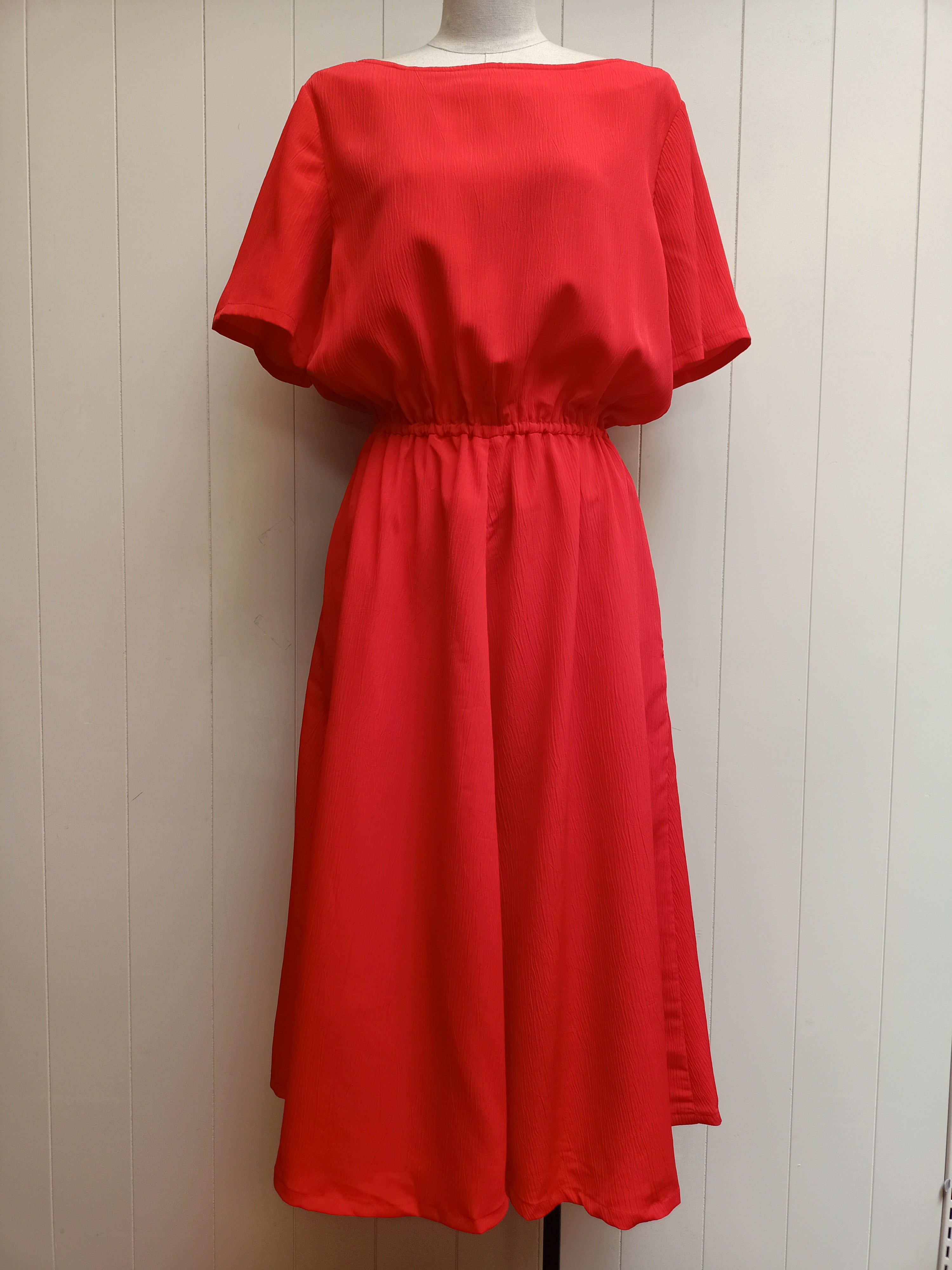 Vintage Textured Orange Dress