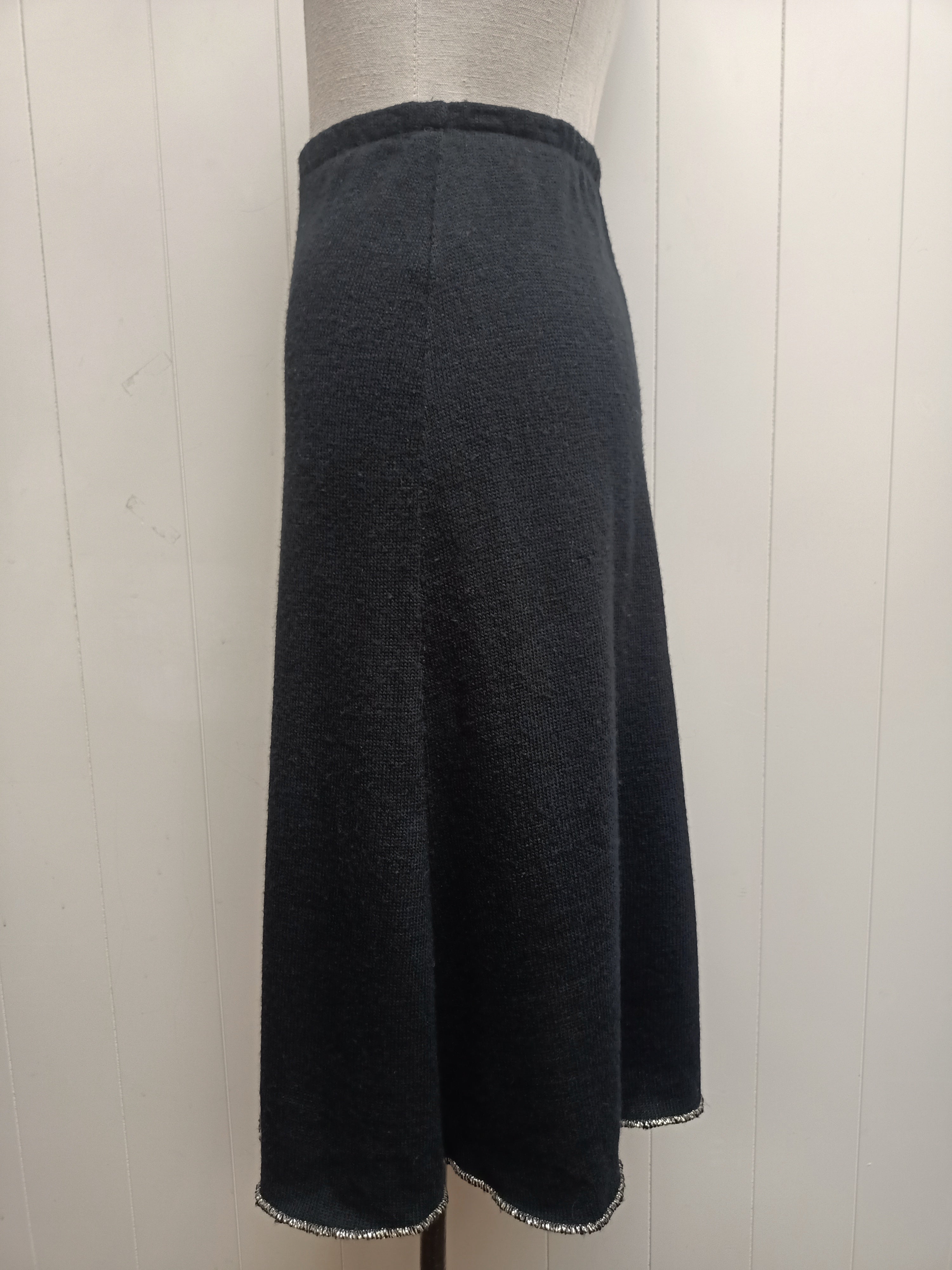 Vintage Black Gold Knit Skirt