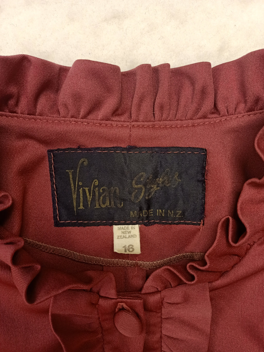 Vintage Vivian Styles Light Maroon Dress