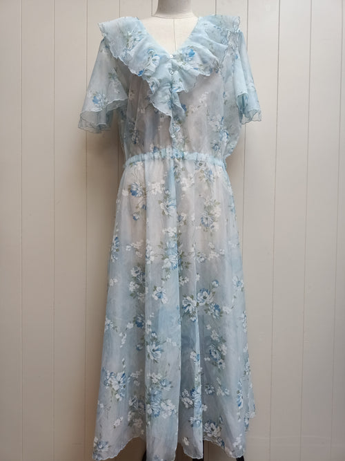 Vintage Floral Ruffle Dress – Godzilla Clothing