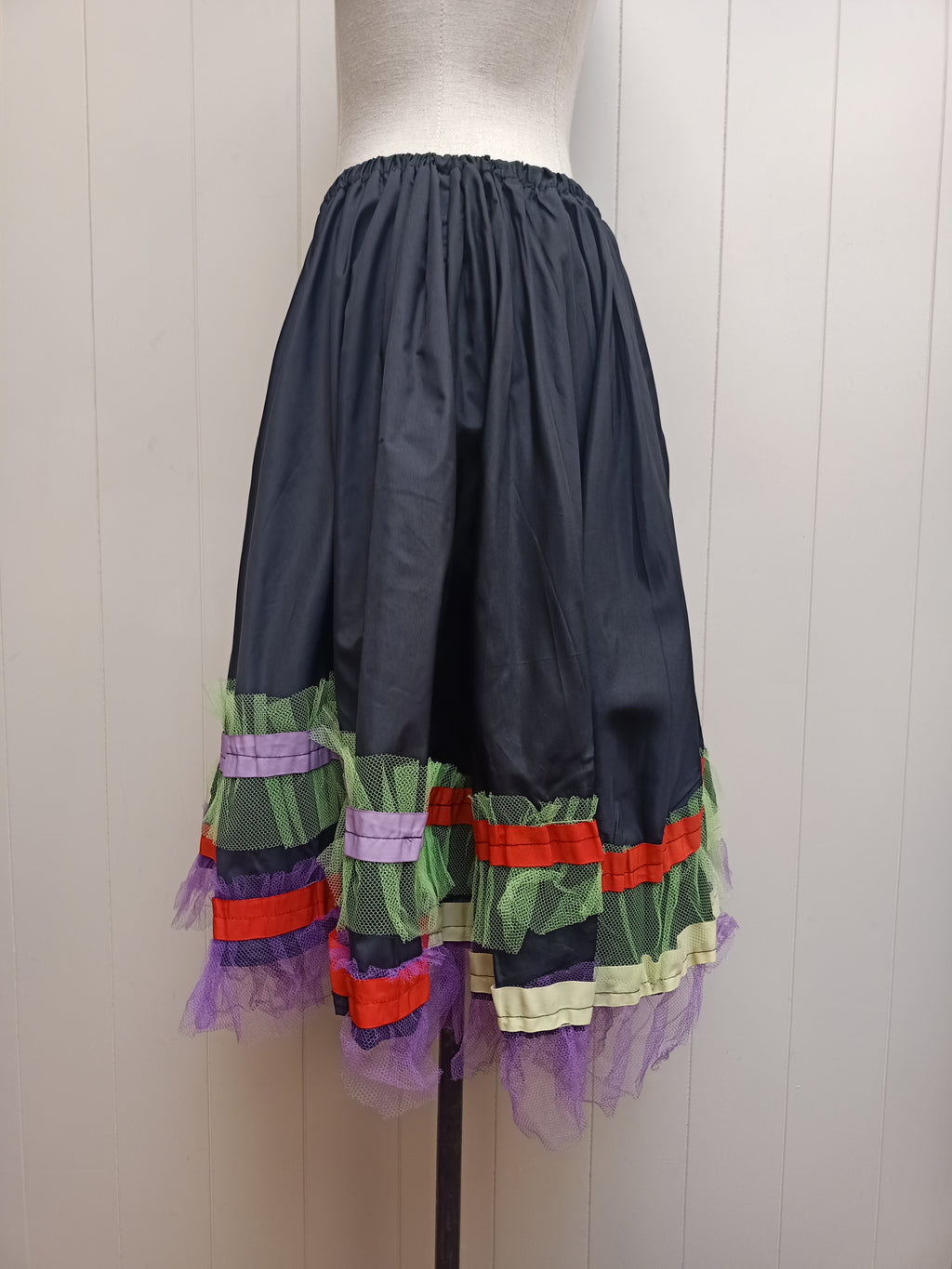 Vintage Black and Neon Skirt