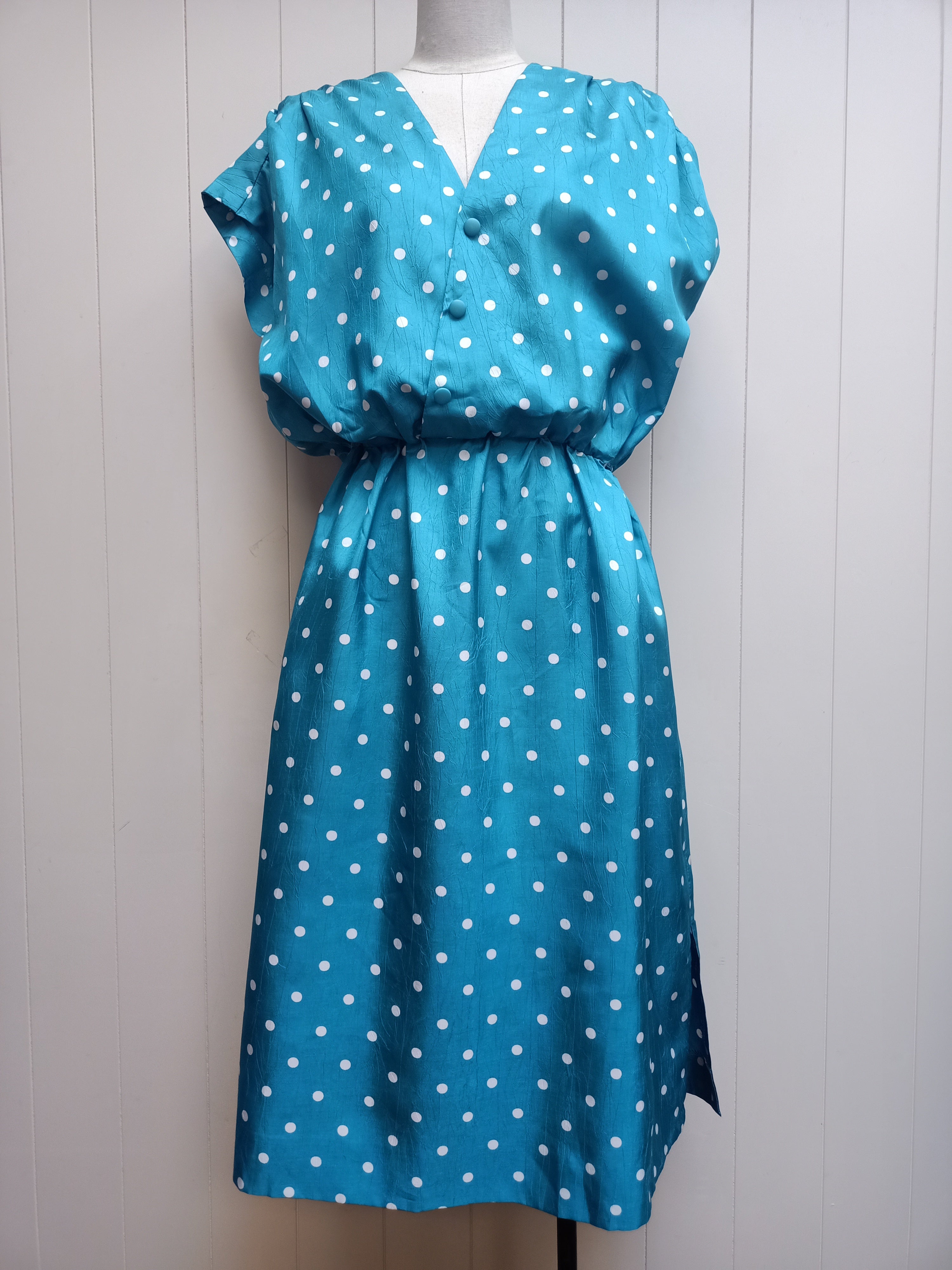 Vintage Blue Polka Dot Dress