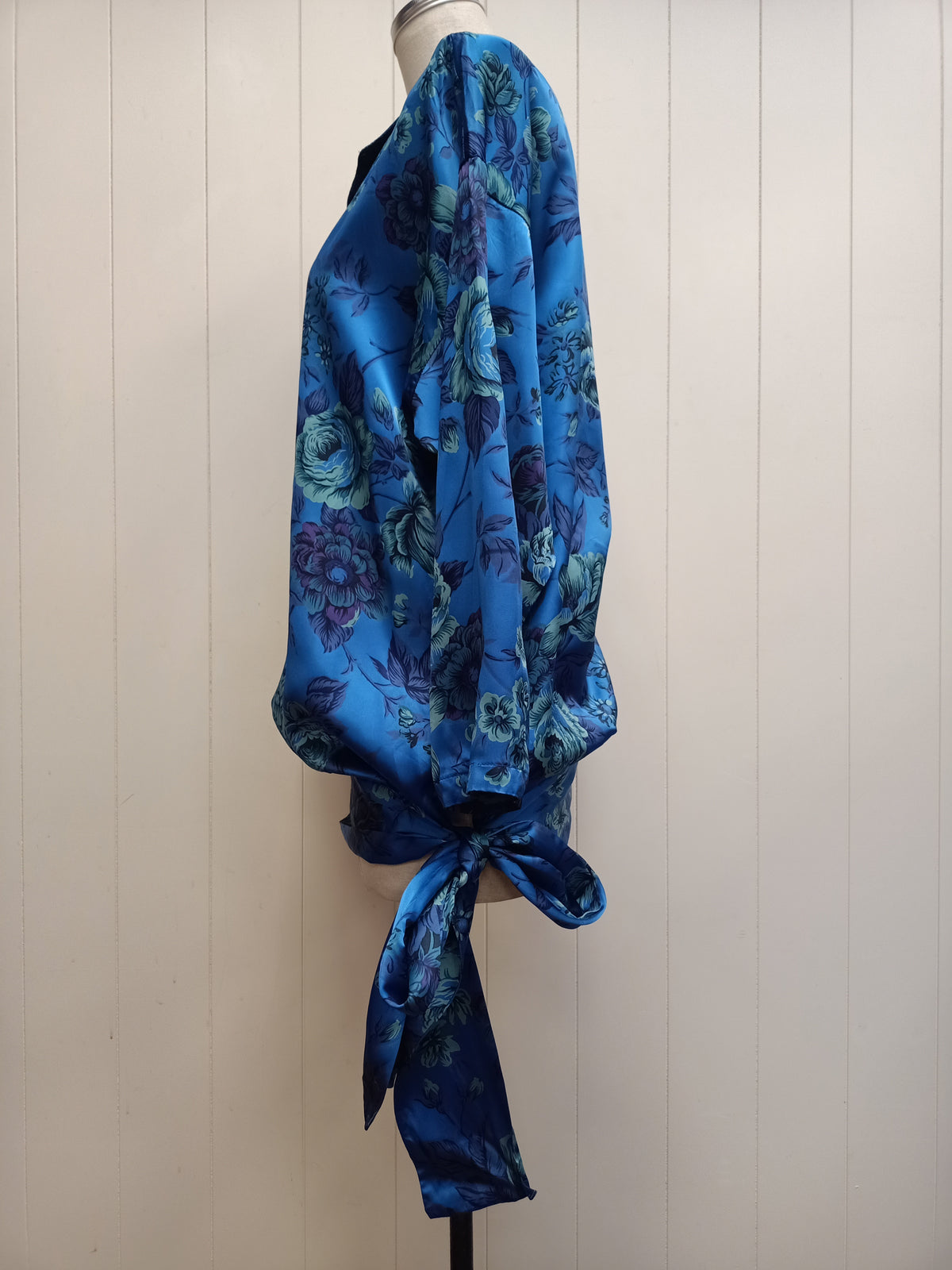 Vintage Drop Waist Satin Floral Shirt