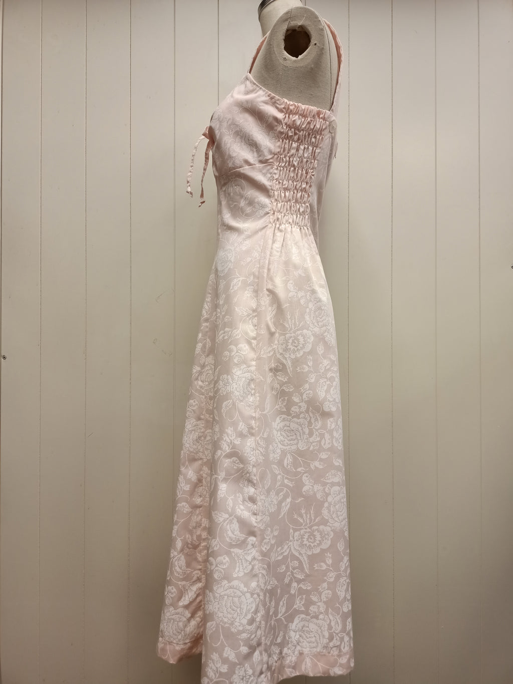 Vintage Pastel Pink Printed Dress