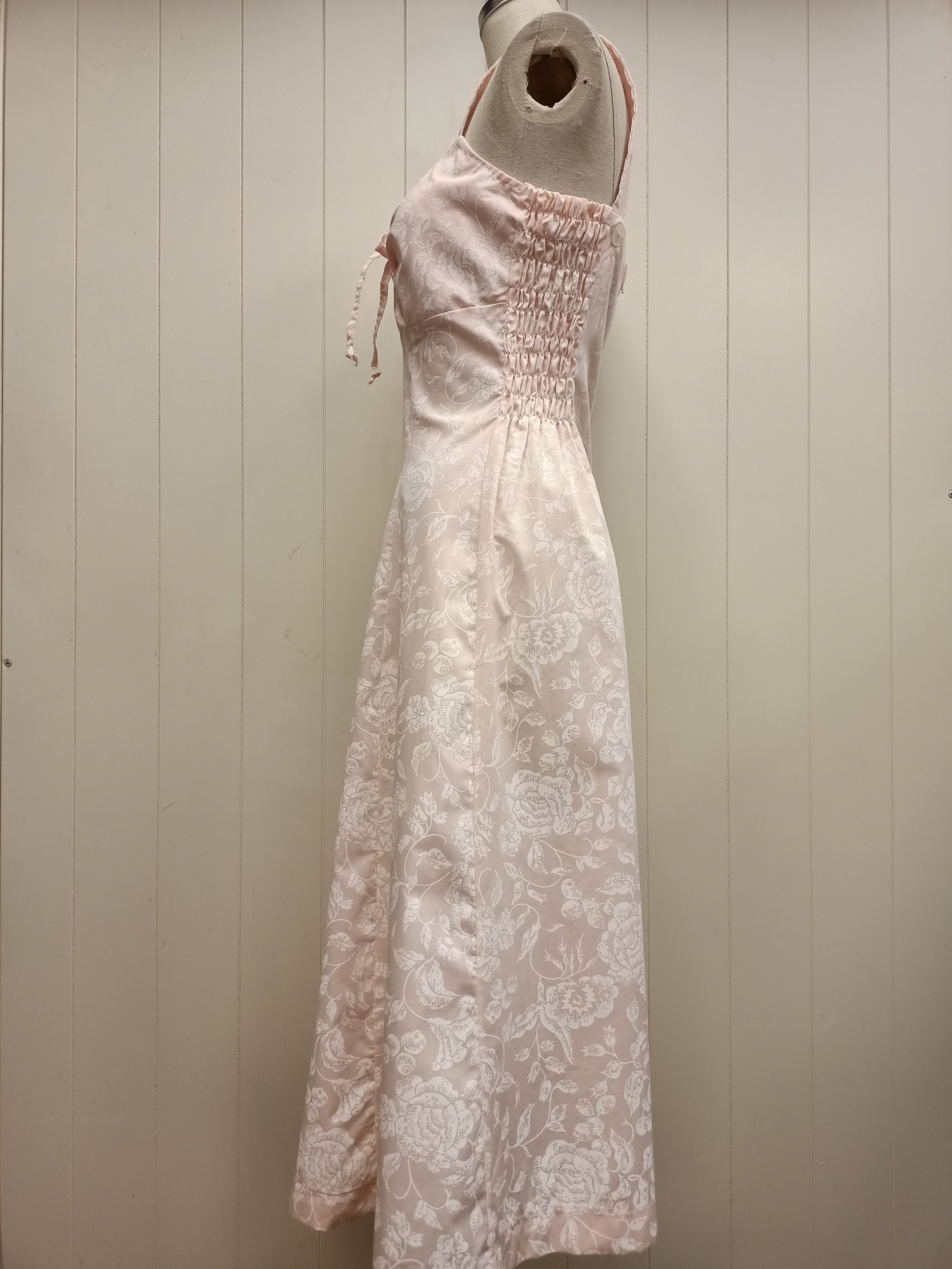 Vintage Pastel Pink Printed Dress