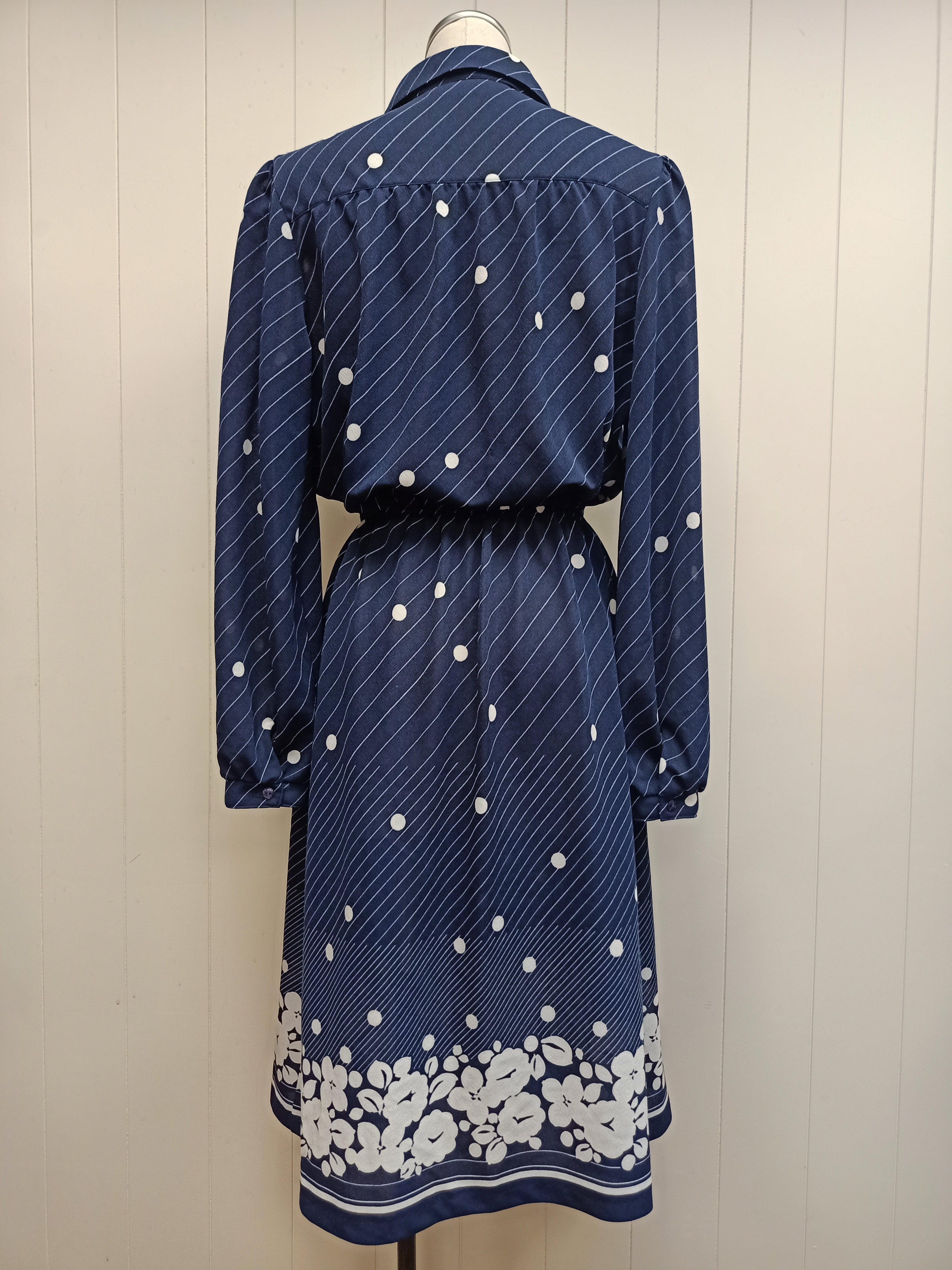 Vintage Level 5 Navy Dot Dress