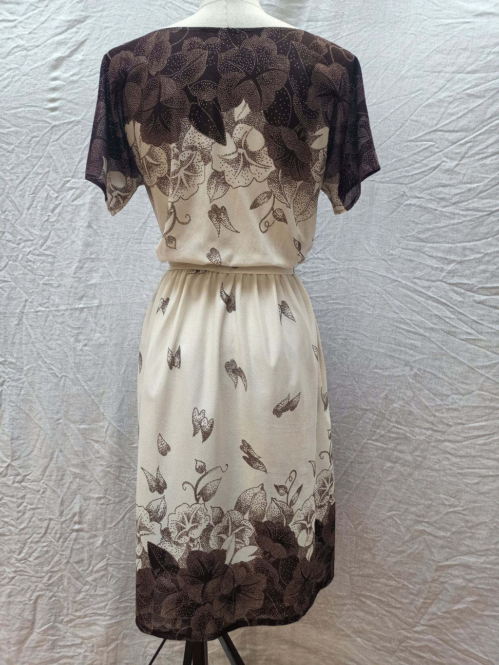 Vintage Brown Leaf Dress