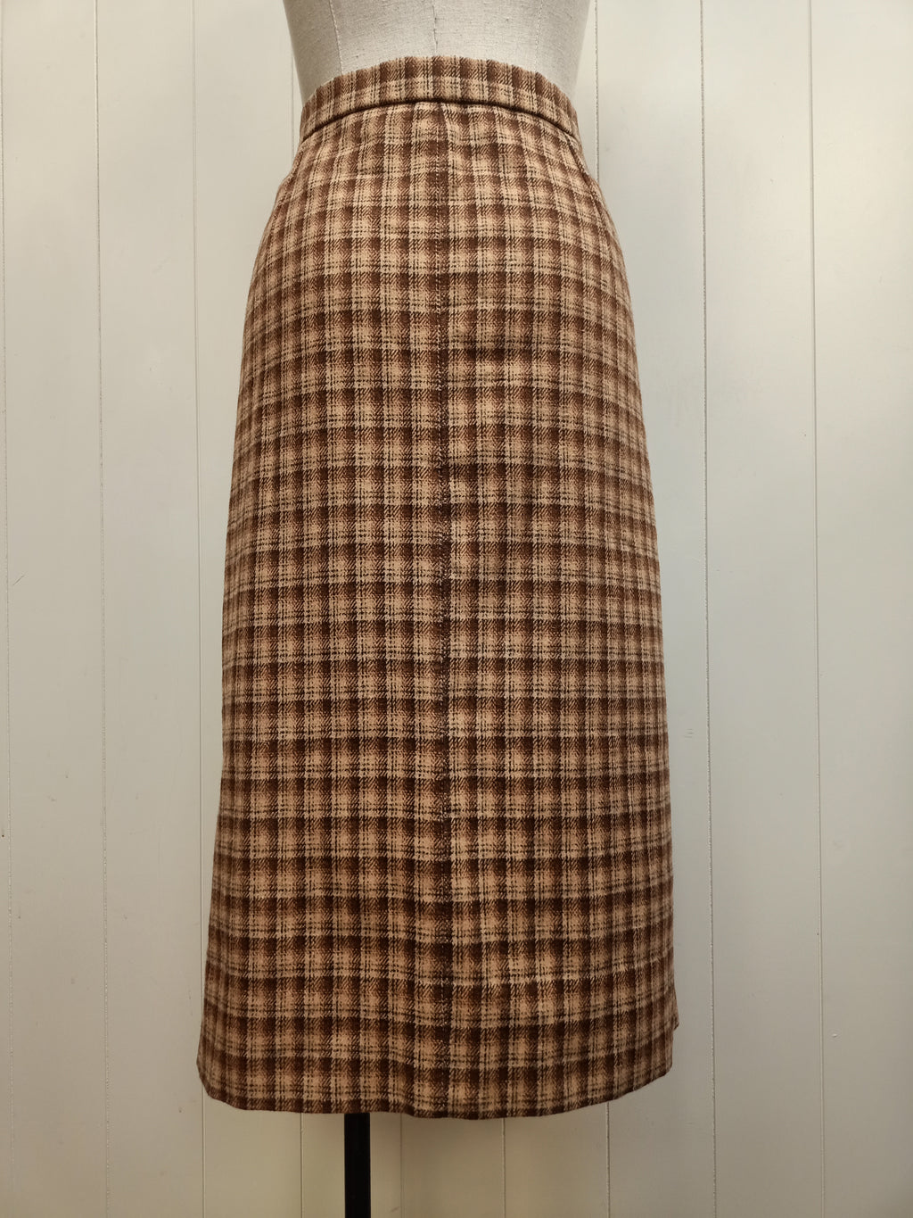 Vintage Brown Plaid Skirt