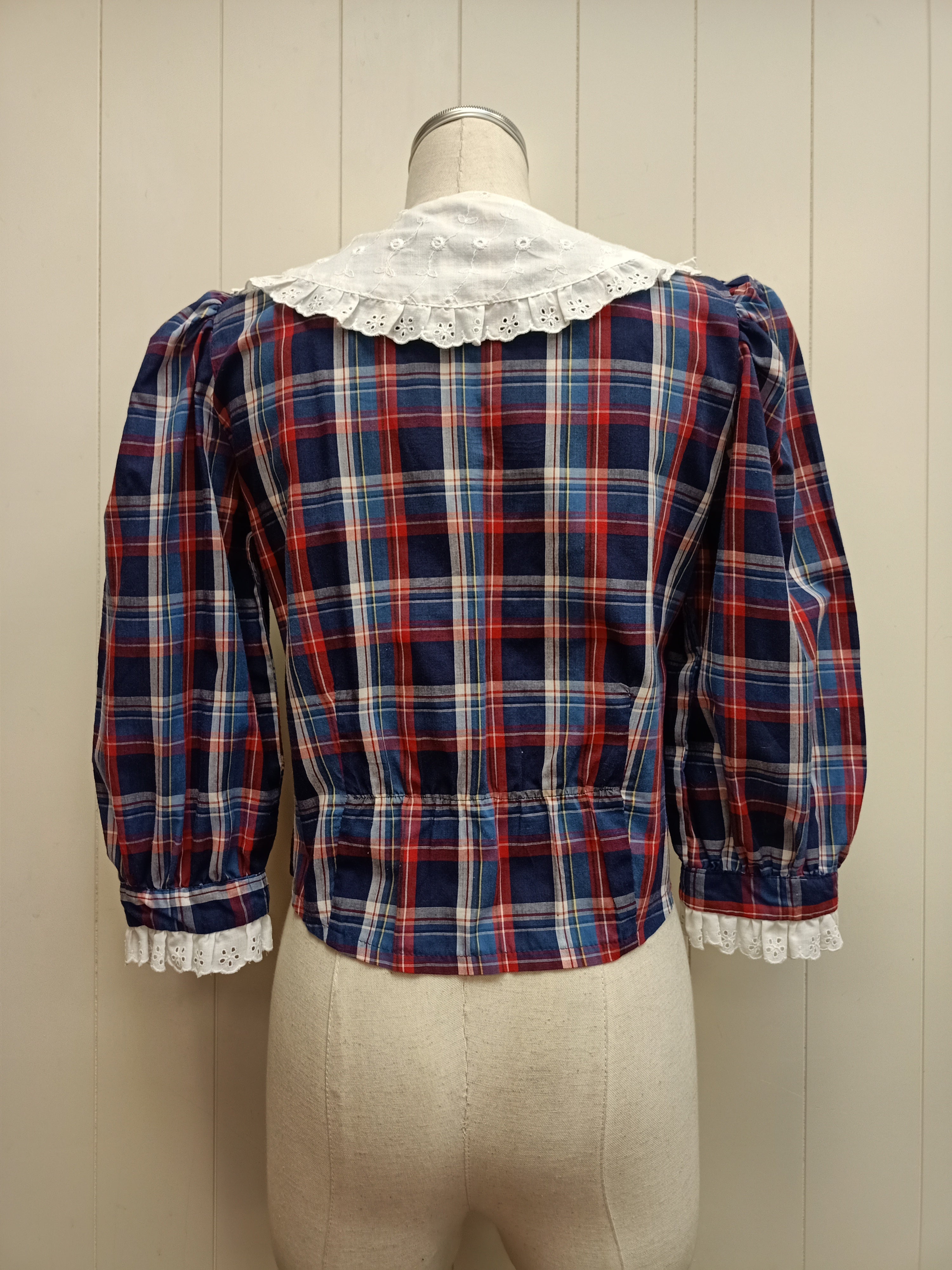 Vintage Plaid & Broderie Anglaise Shirt