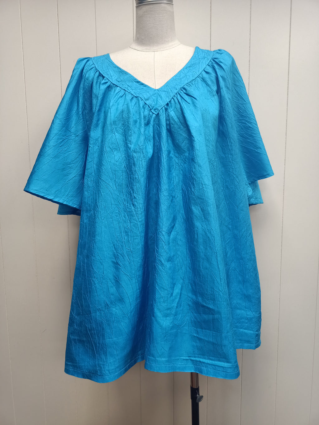 Vintage Crushed Satin Tunic Shirt