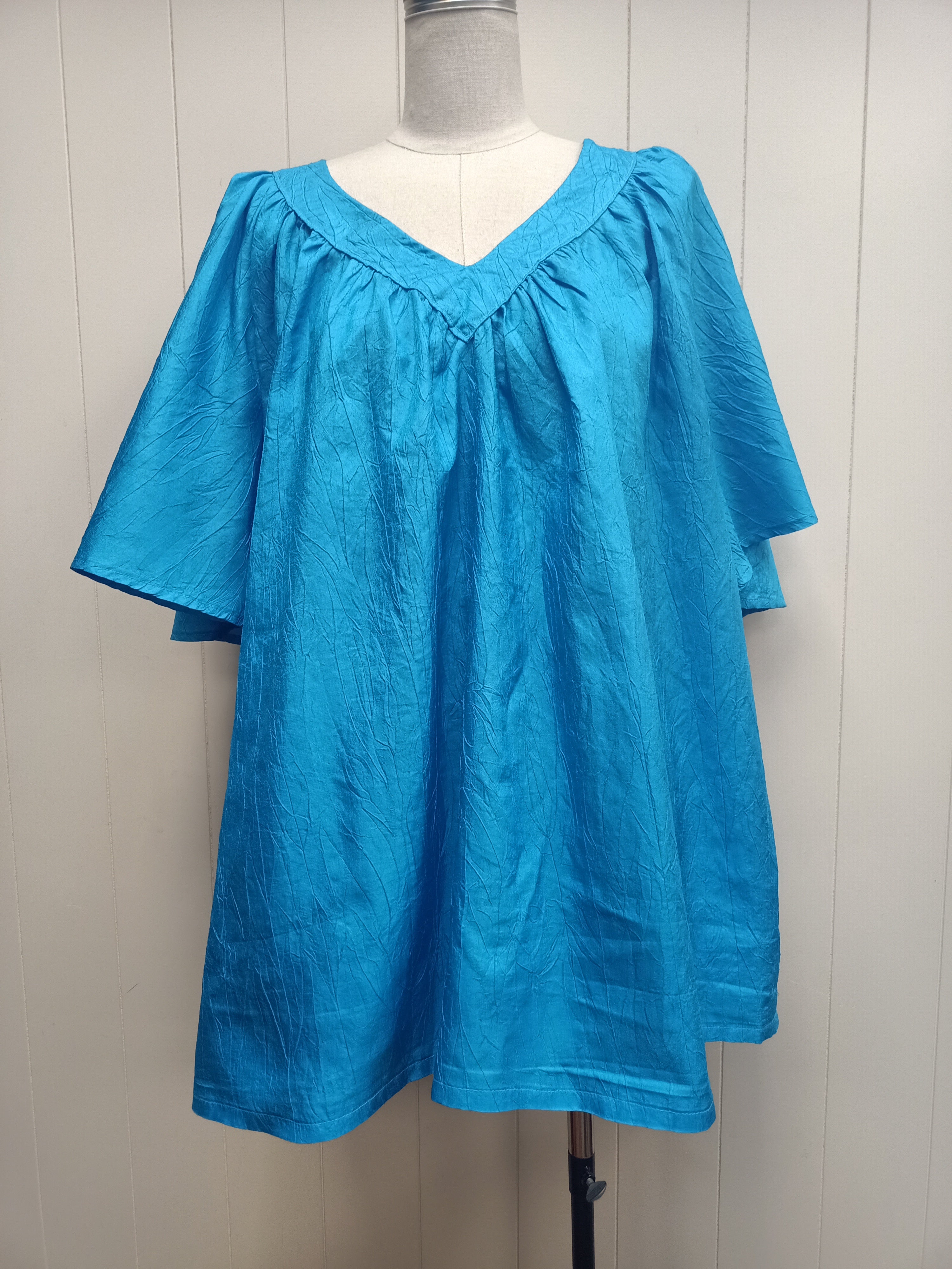 Vintage Crushed Satin Tunic Shirt