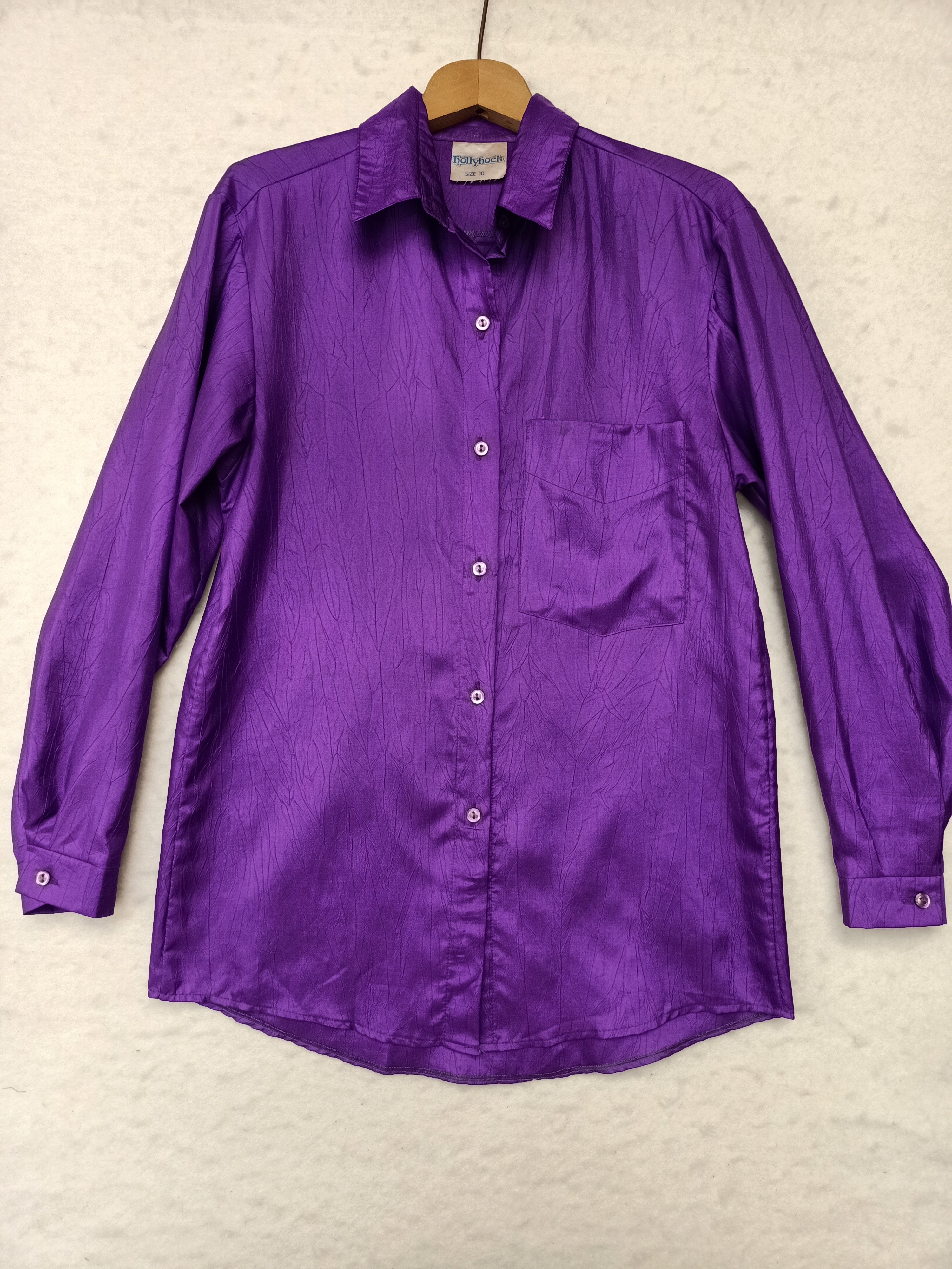 Vintage Hollyhock Crushed Taffeta Shirt