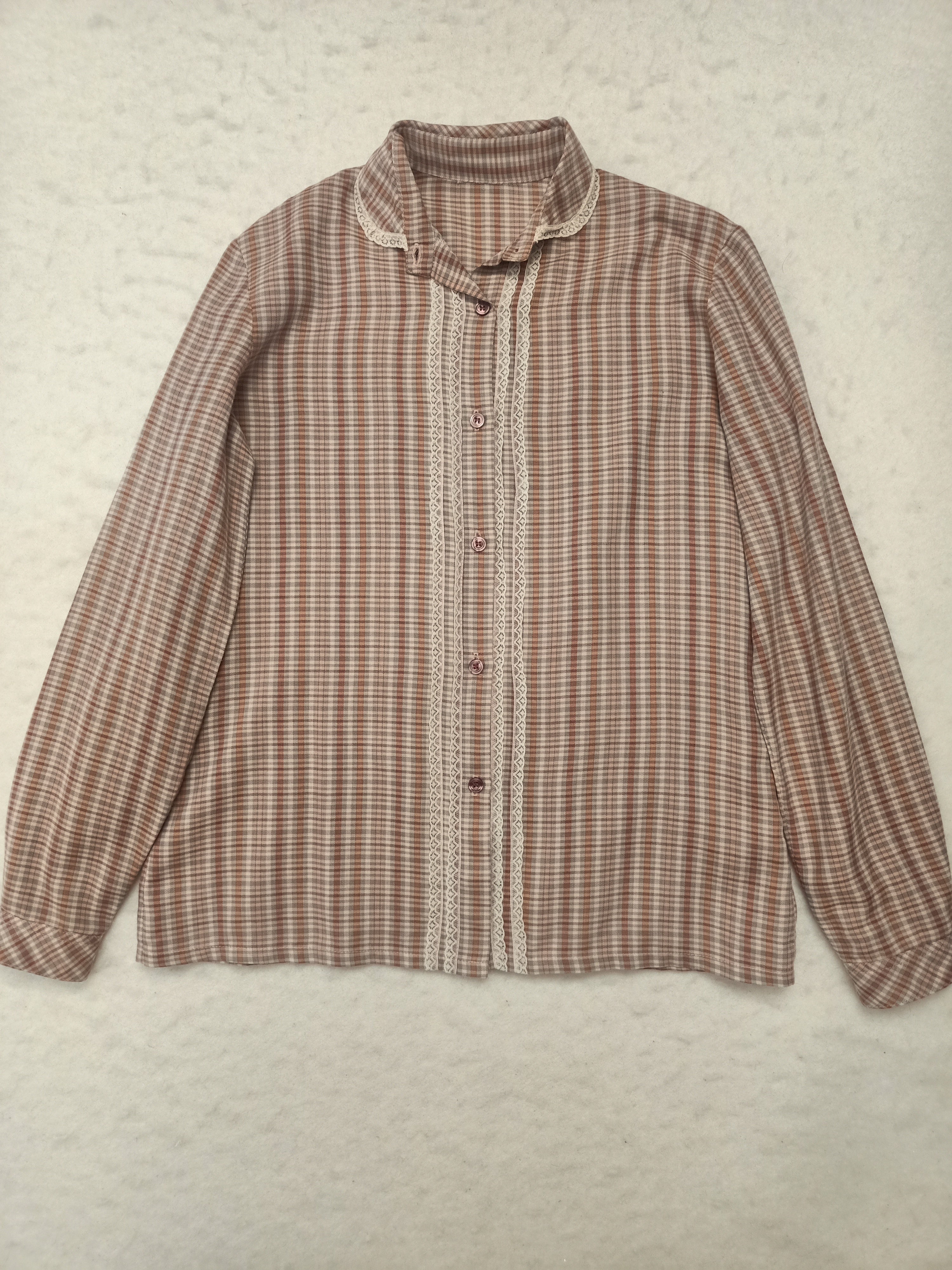 Vintage Plaid & Lace Shirt
