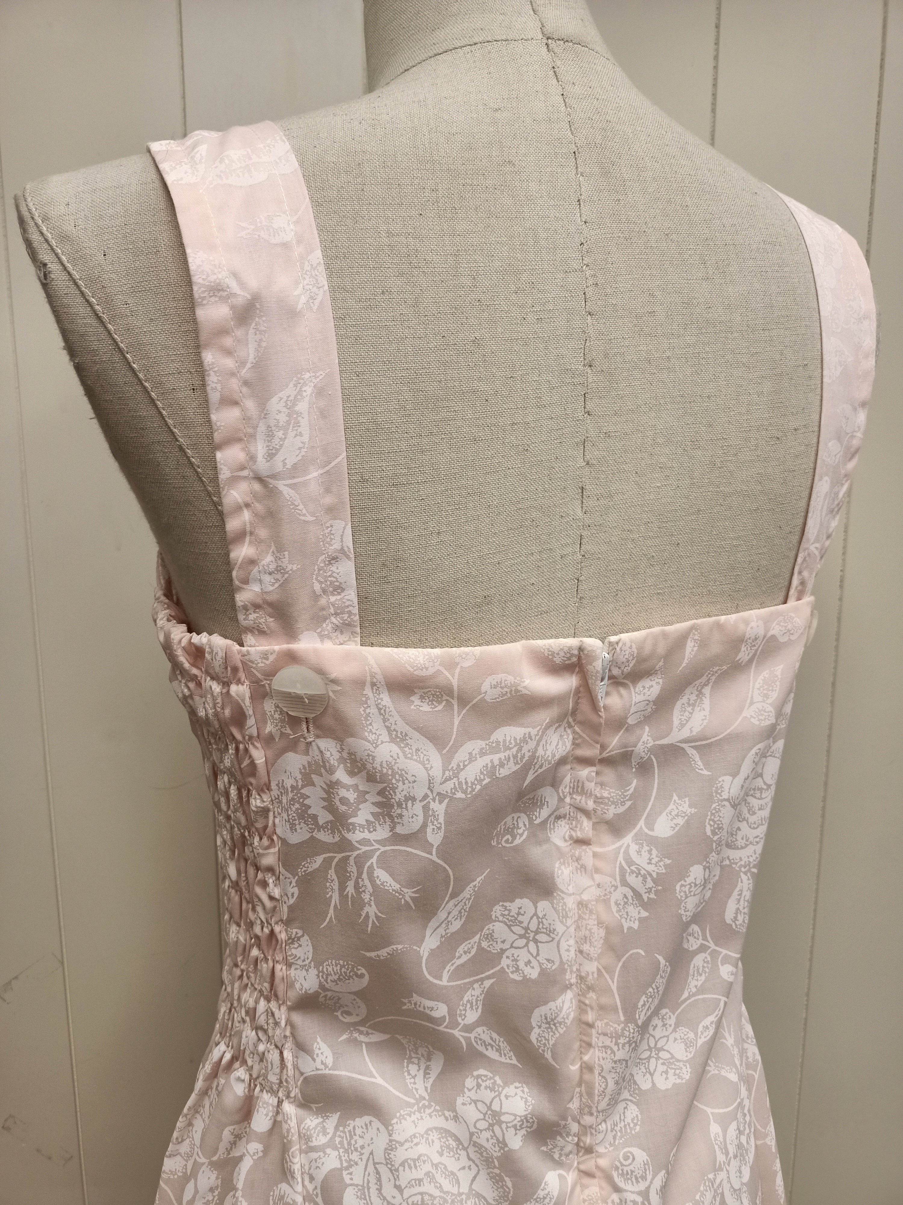 Vintage Pastel Pink Printed Dress