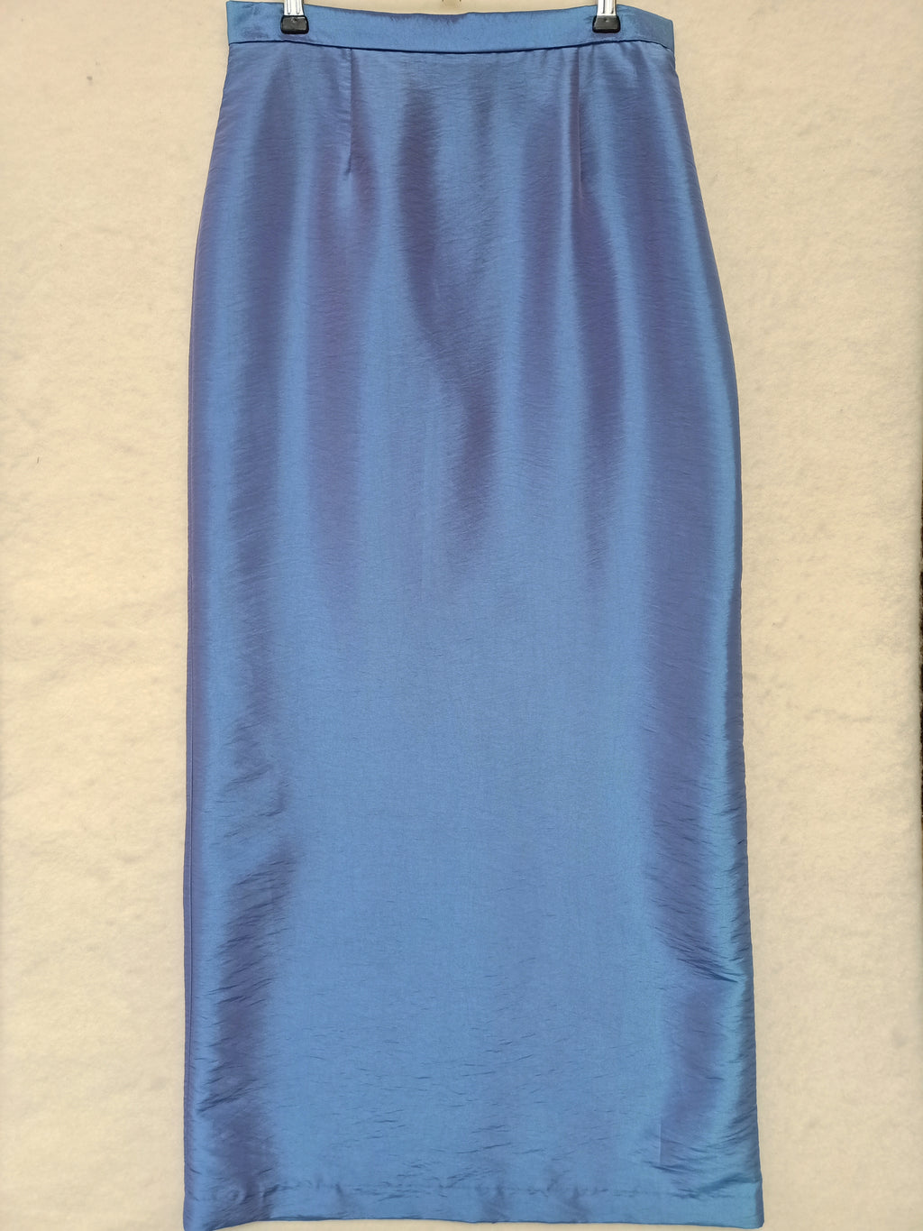 K Seperates Blue Crinkled Satin Skirt