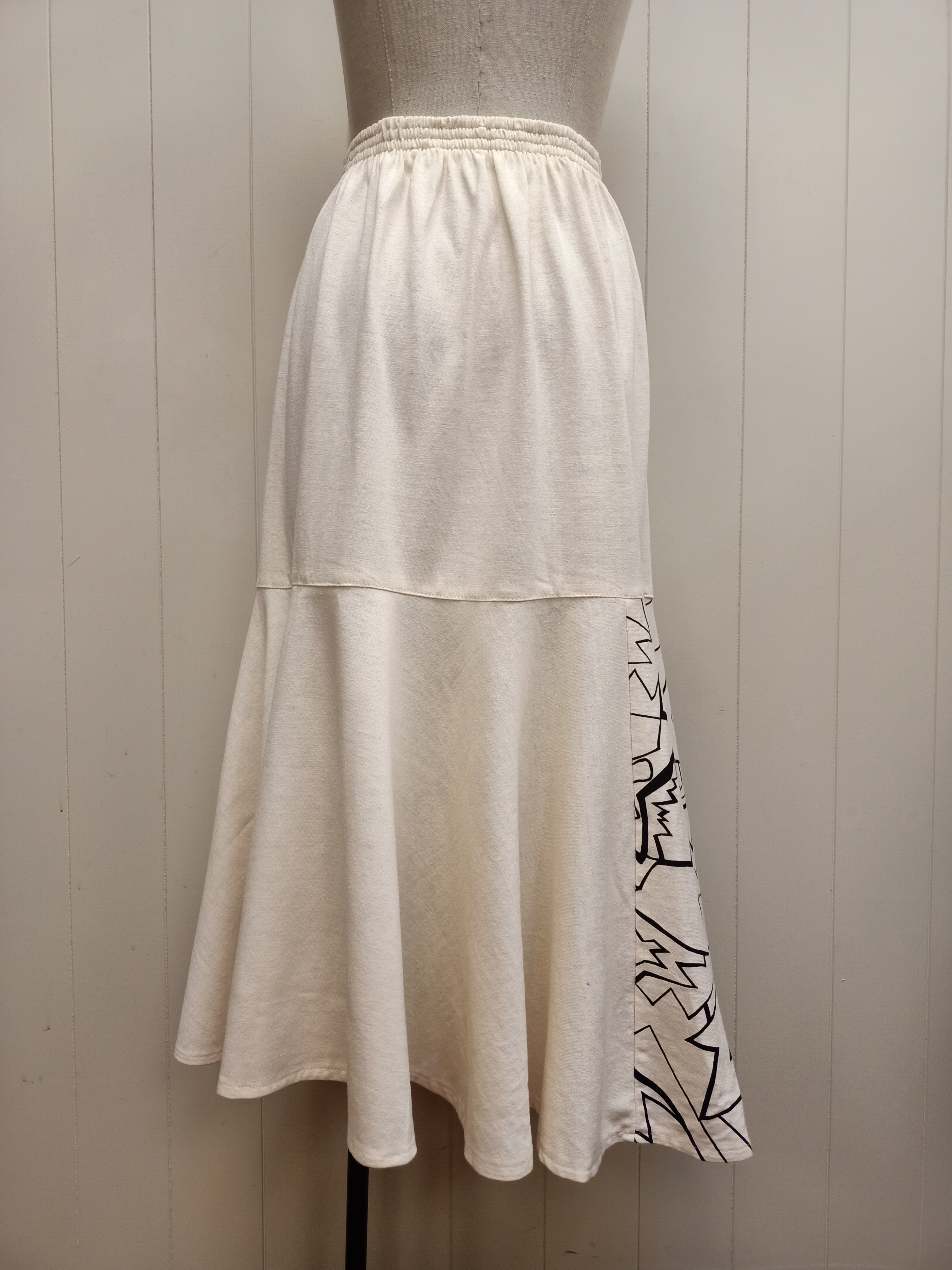Vintage Abstract Flounce Skirt