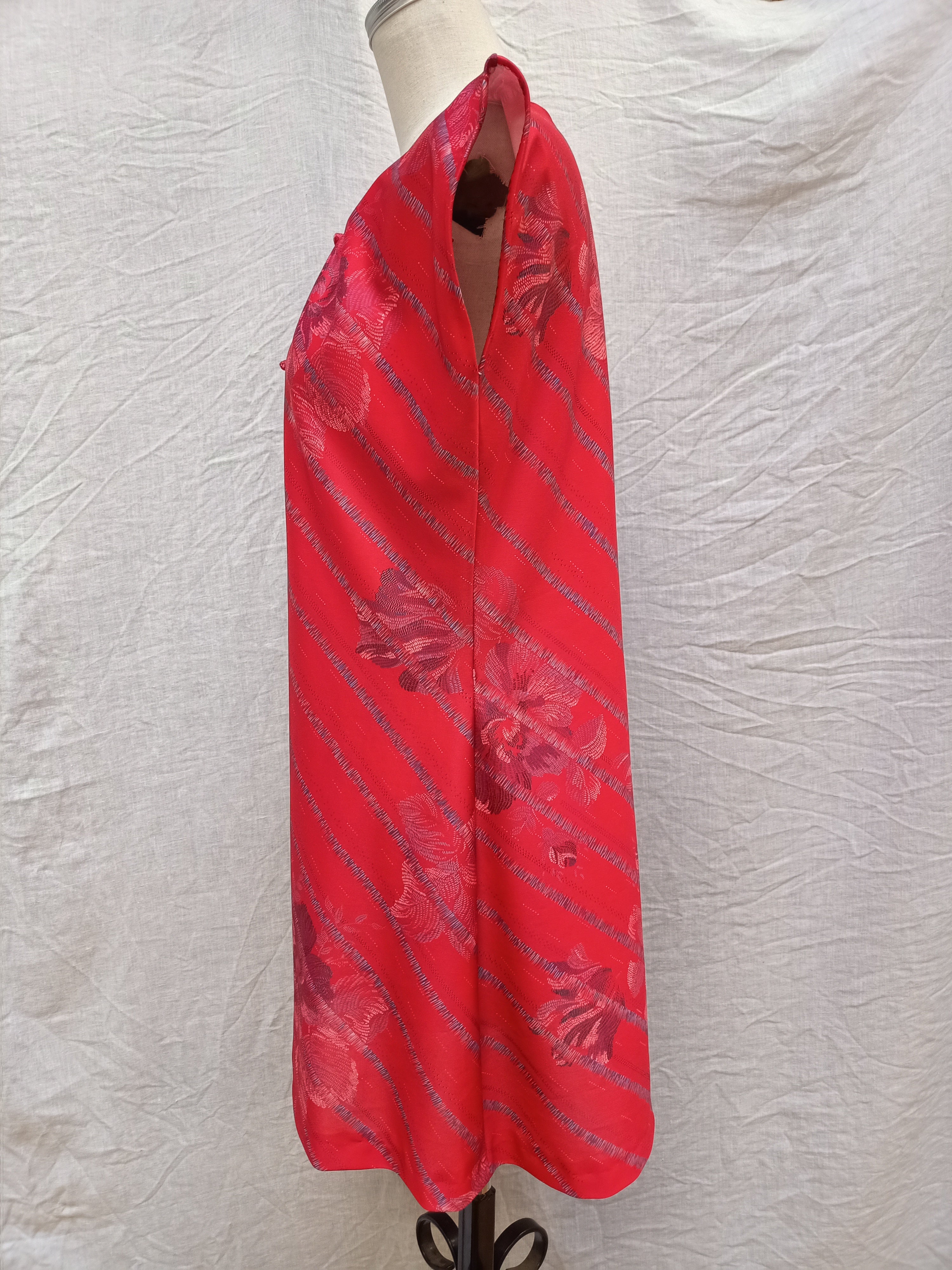 Vintage Floral Striped Dress