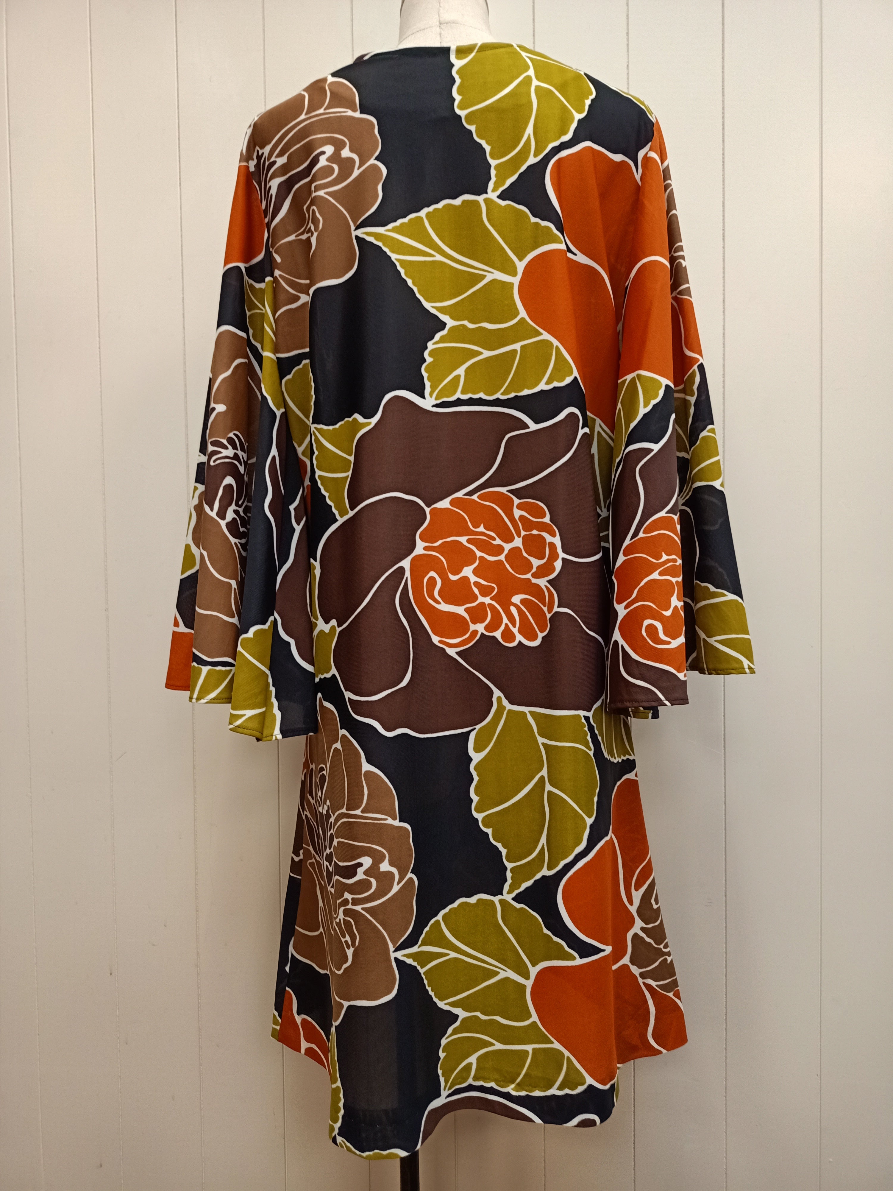 Vintage Floral Flared Sleeves Dress