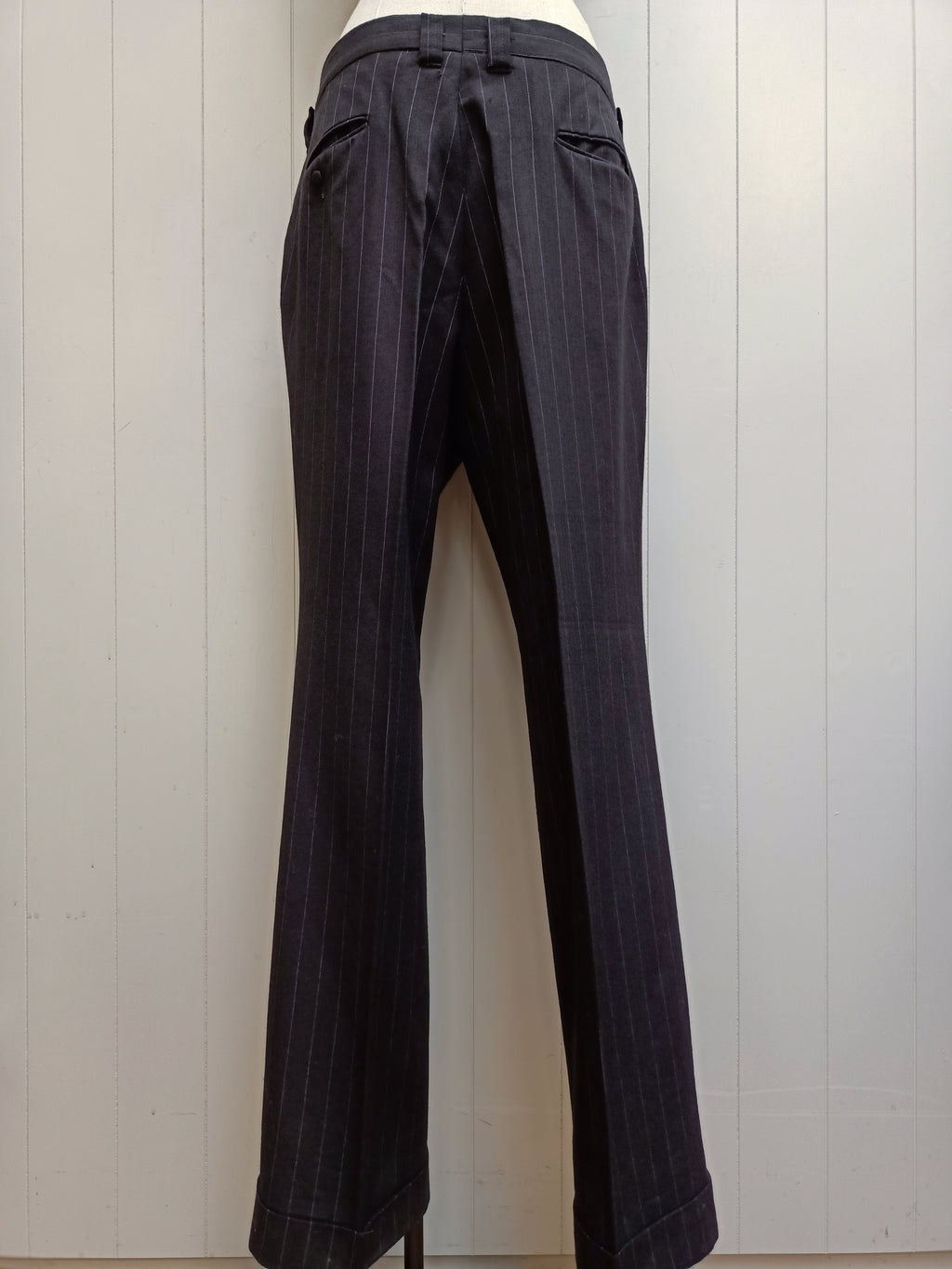 Vintage Mens Wool Style Pinstripe Pants