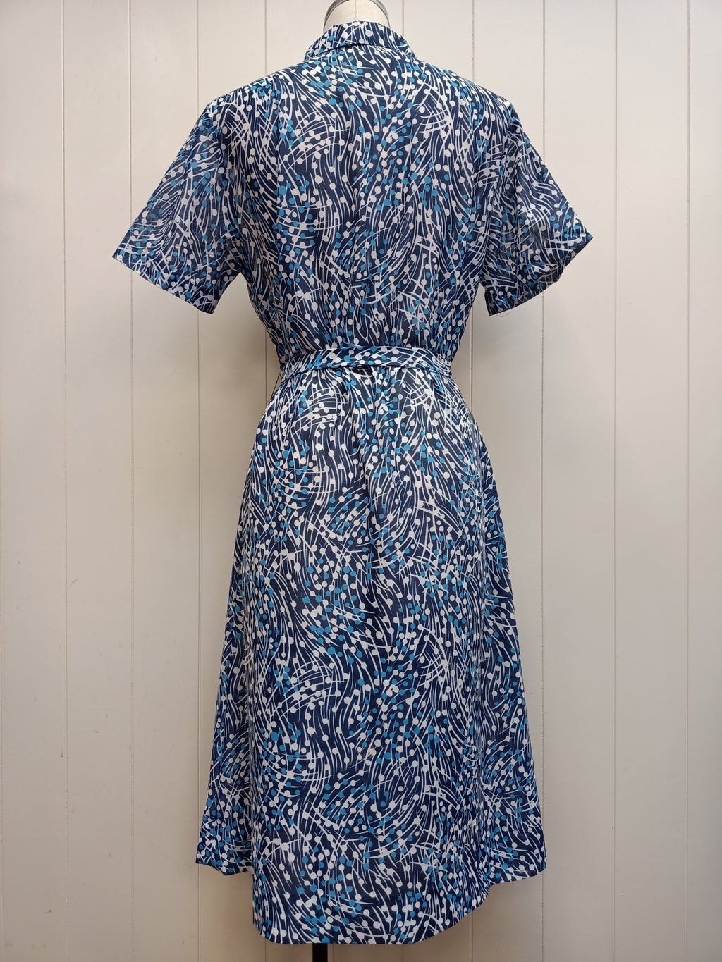 Vintage Sheer Dot & Line Dress