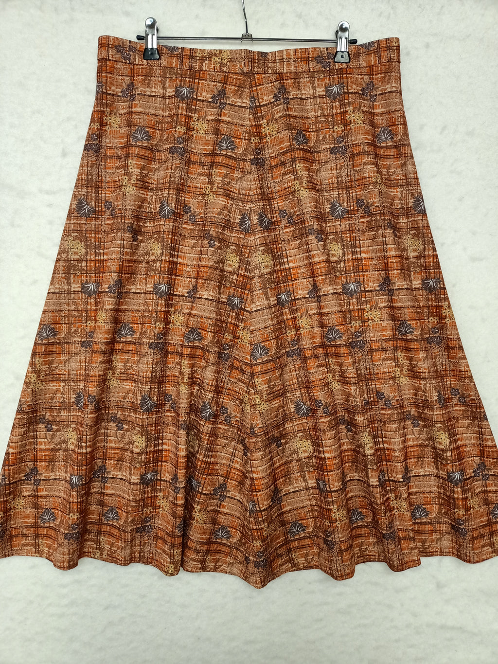 Vintage Crosshatch Orange & Brown Skirt