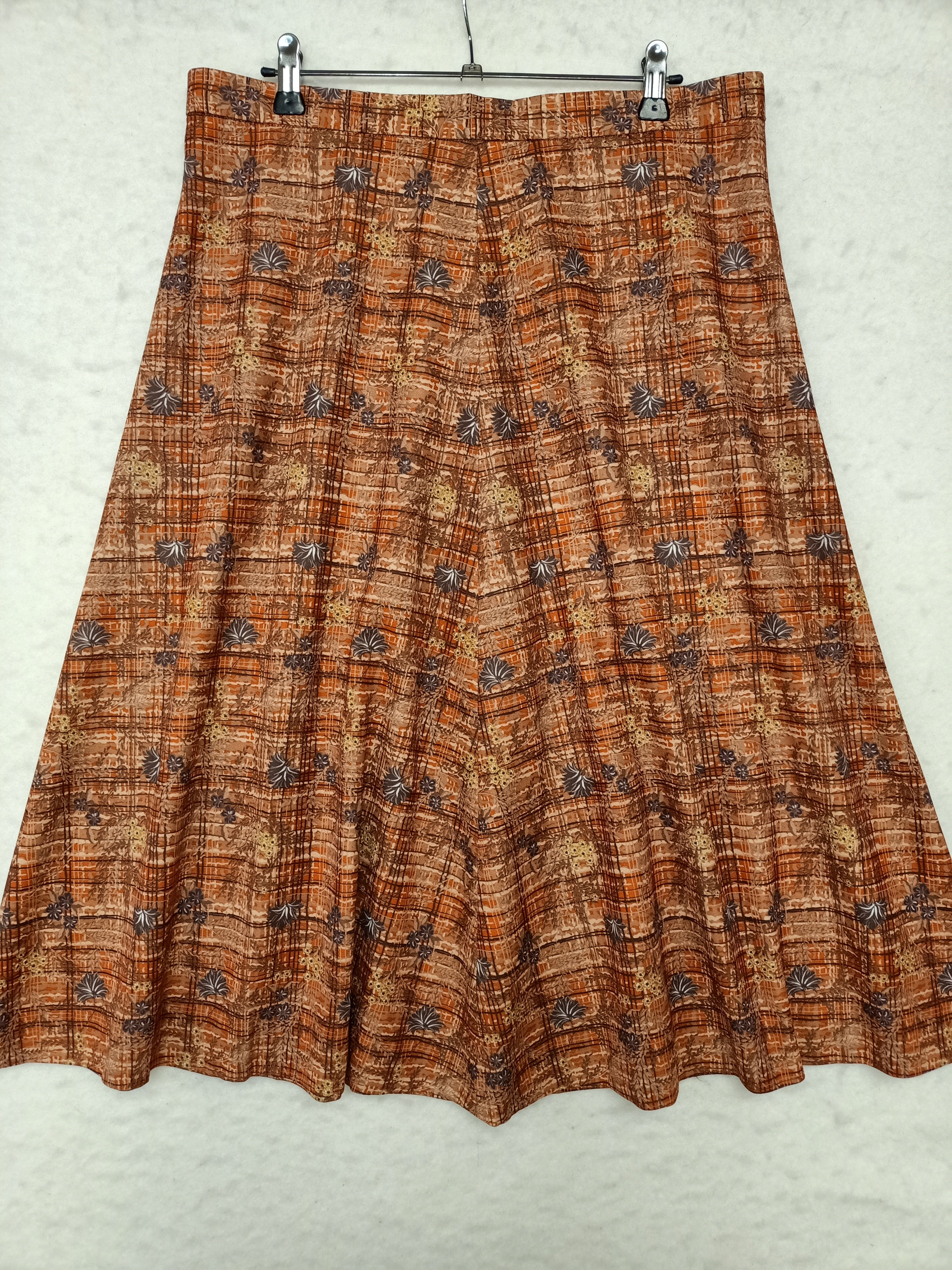 Vintage Crosshatch Orange & Brown Skirt