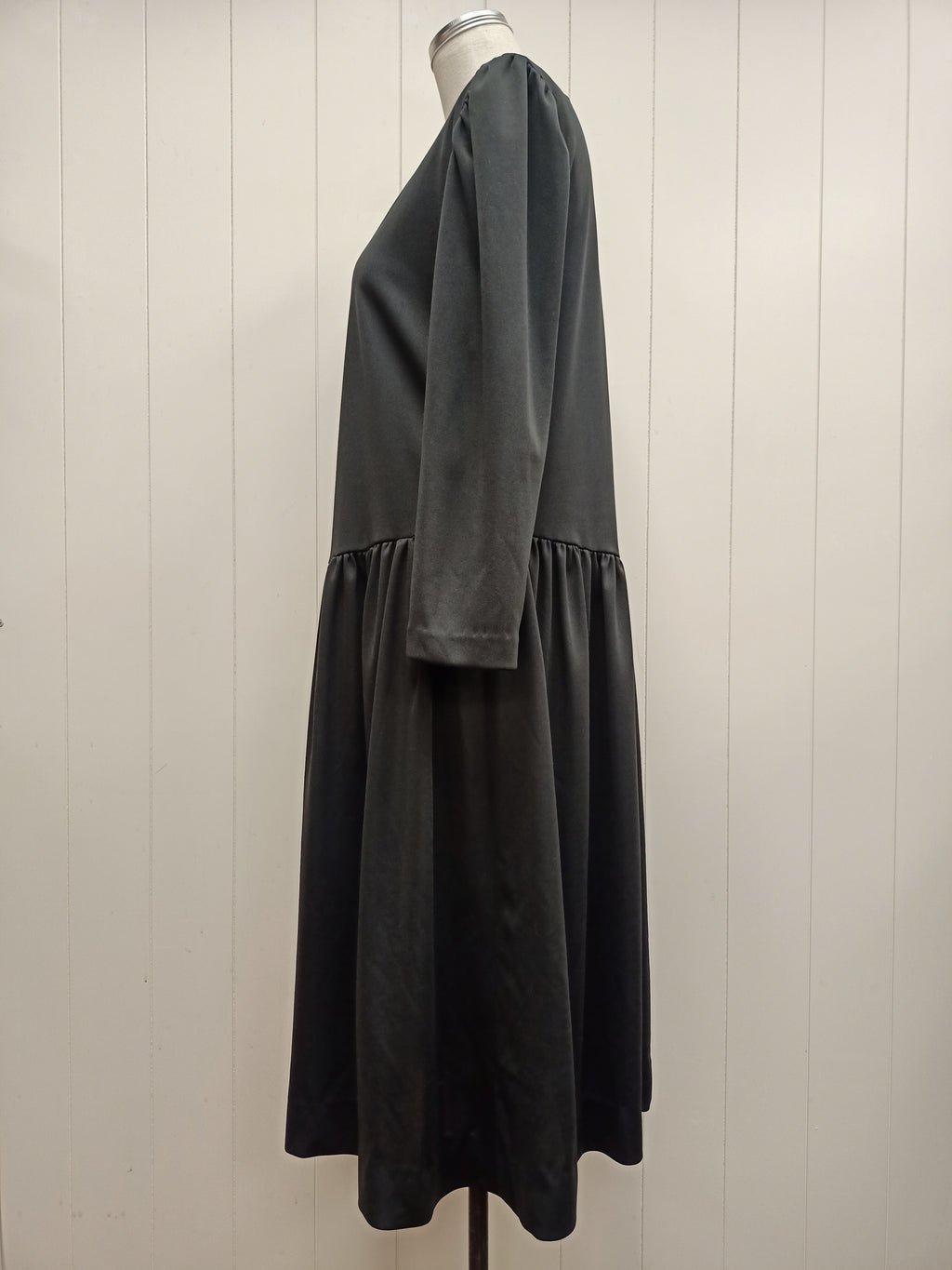 Vintage Drop Waist Black Dress