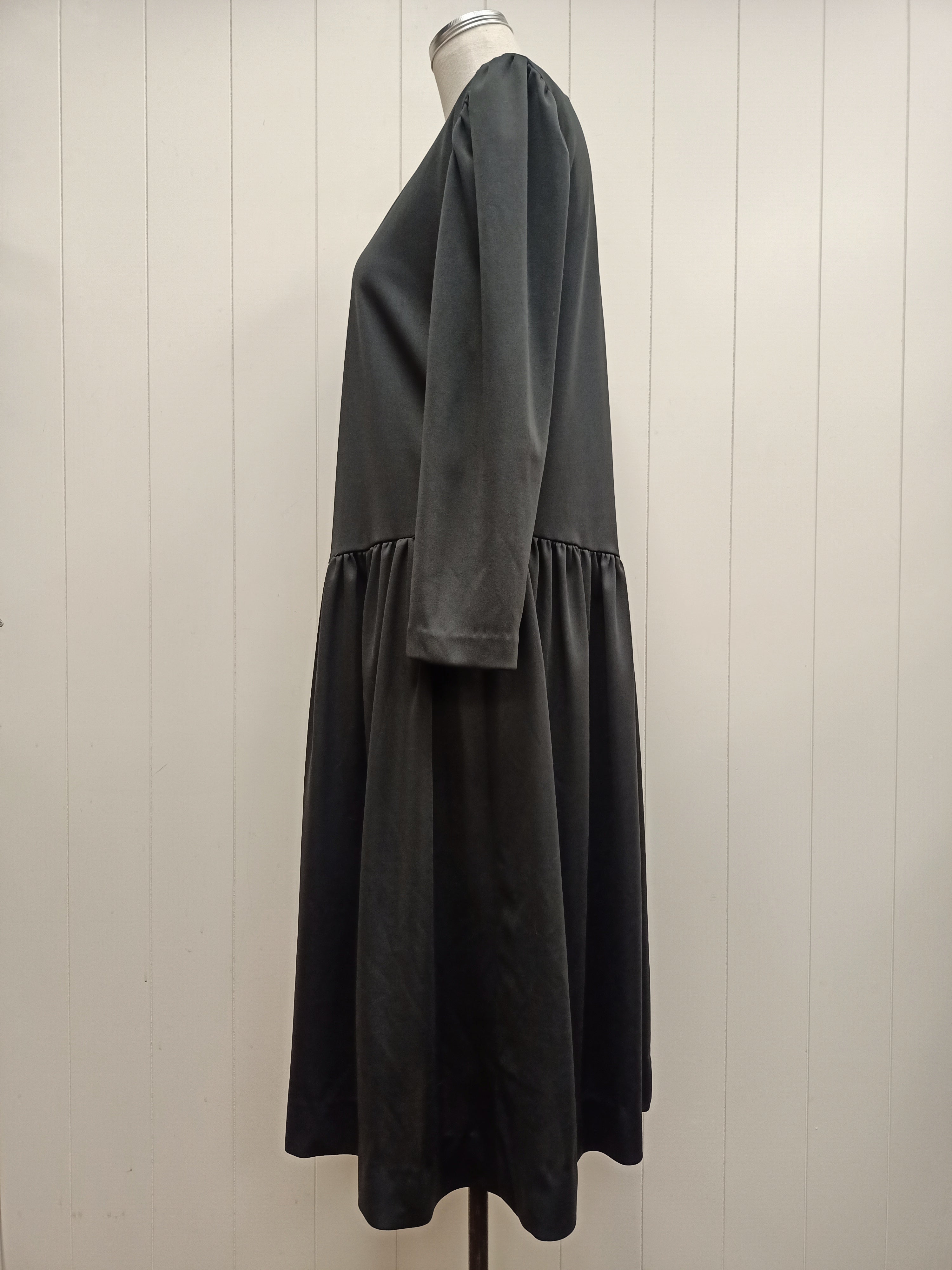 Vintage Drop Waist Black Dress