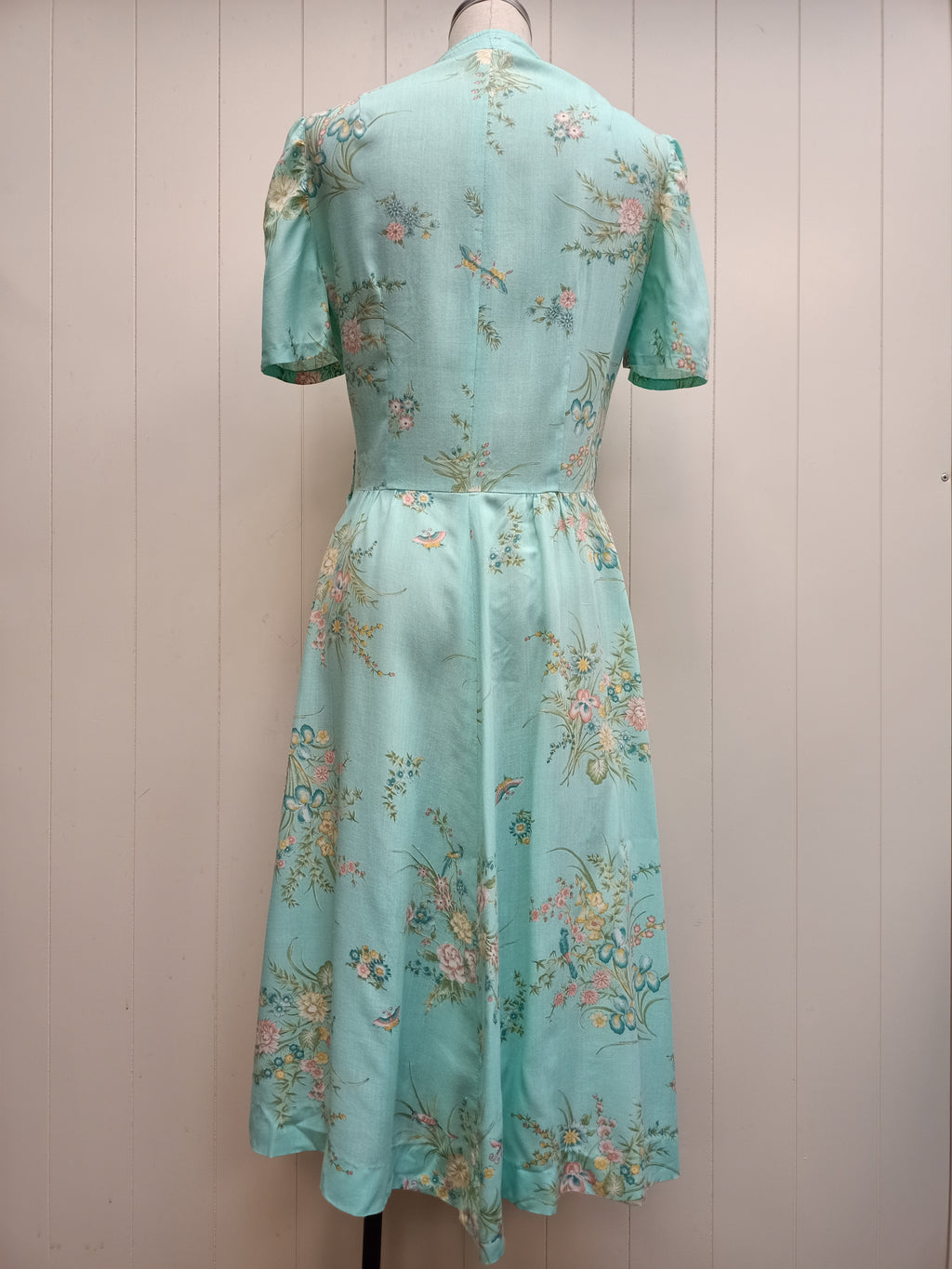 Vintage Mint Floral Dress
