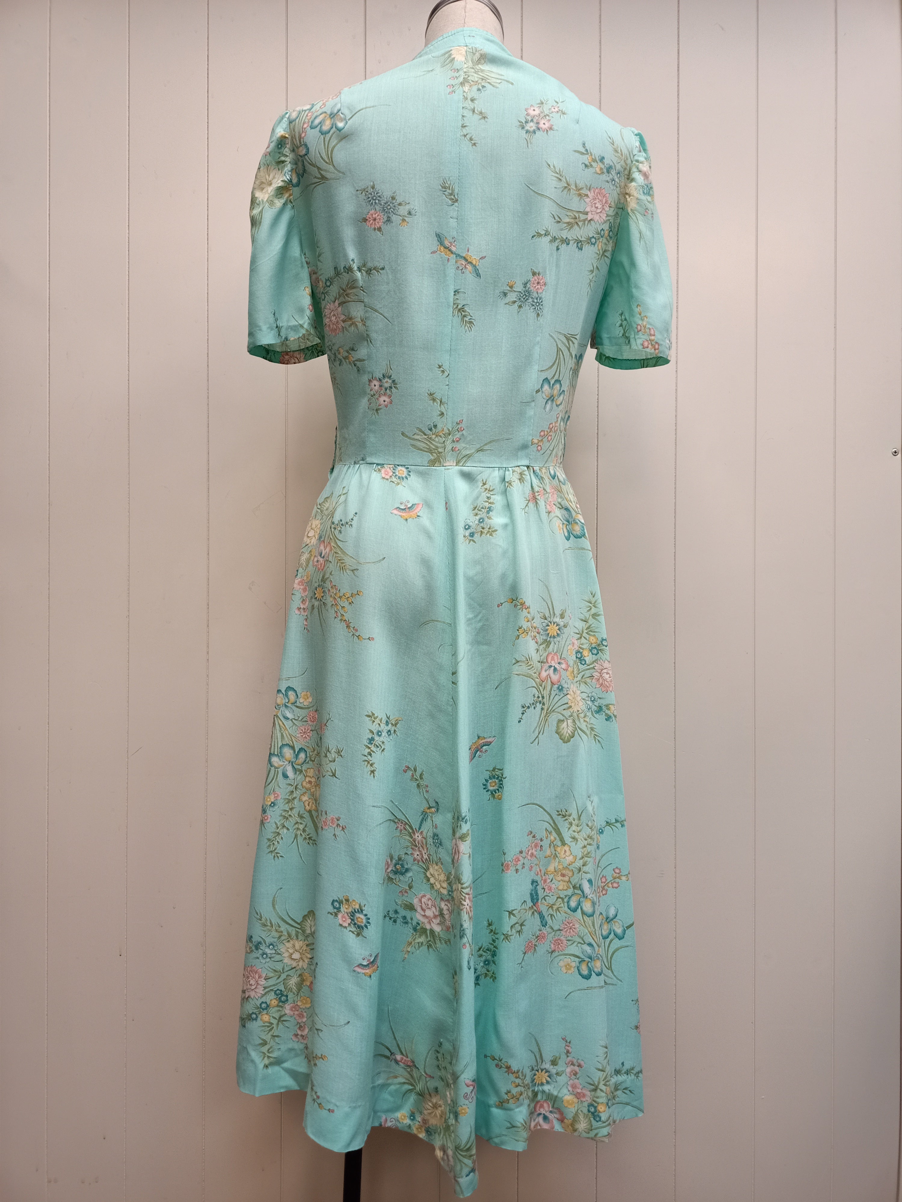 Vintage Mint Floral Dress