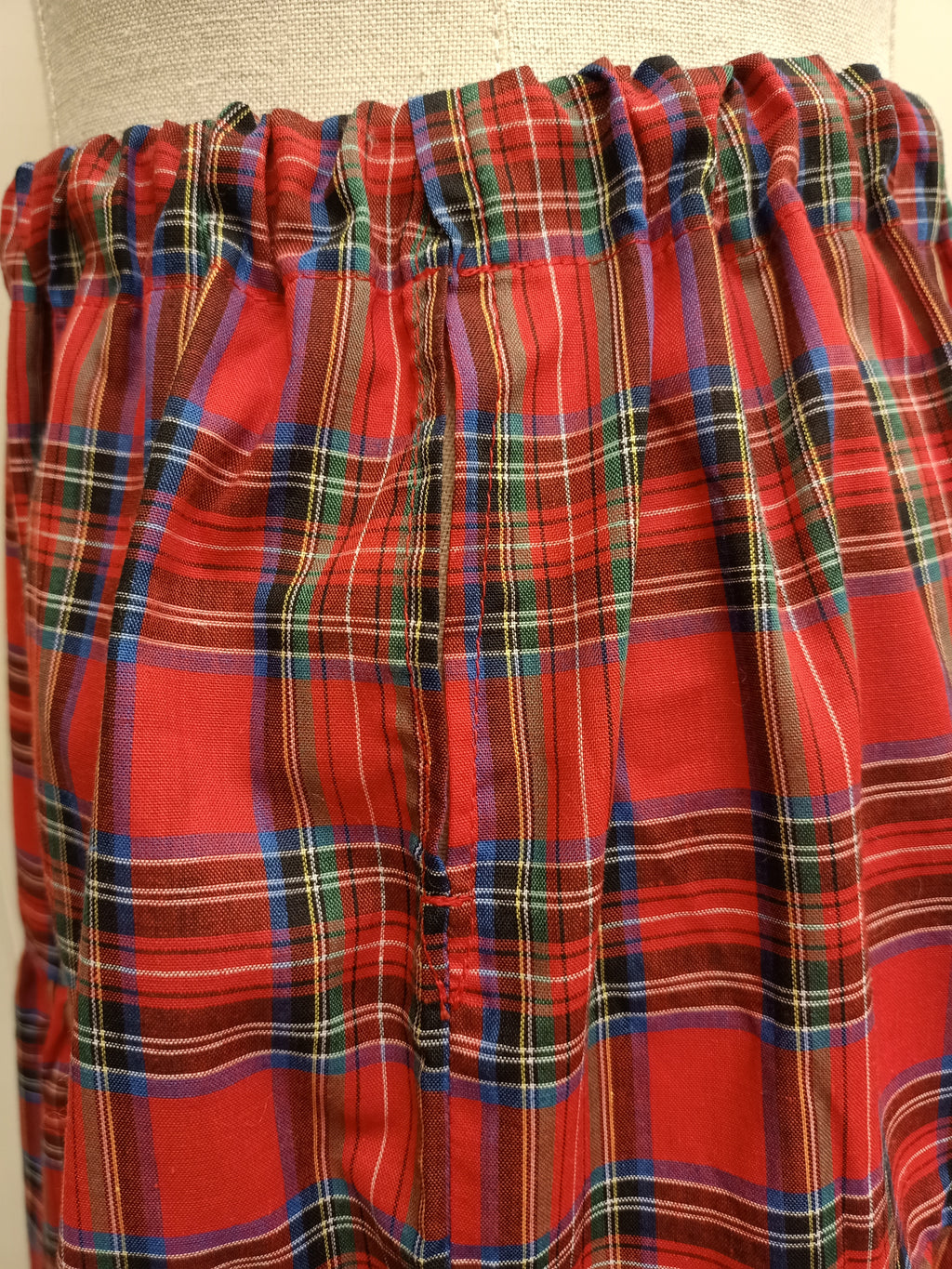 Vintage Plaid Tiered Skirt