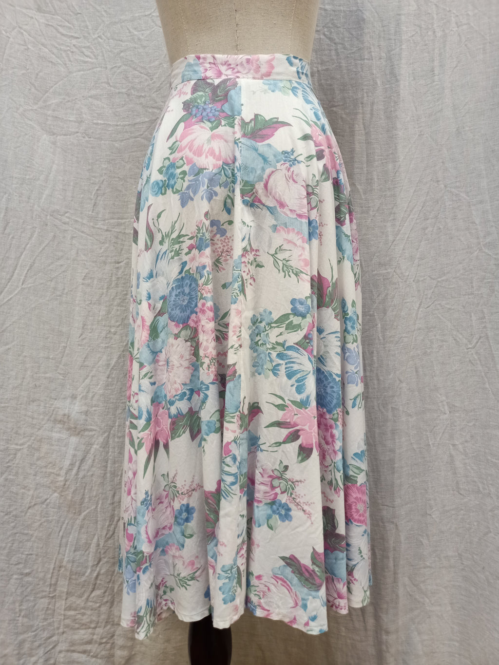 Retro Floral Button Up Skirt