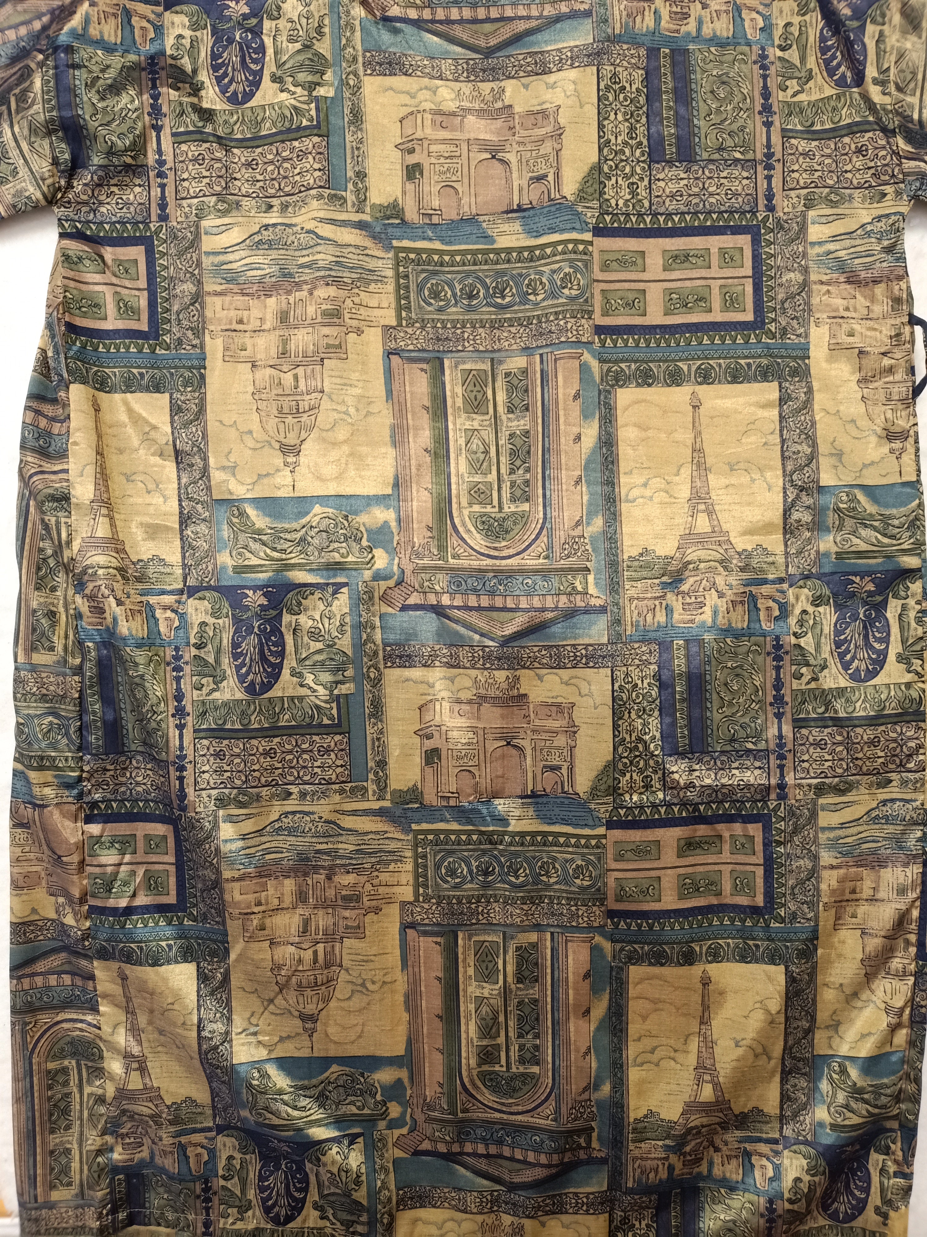 Vintage Architecture Satin Robe